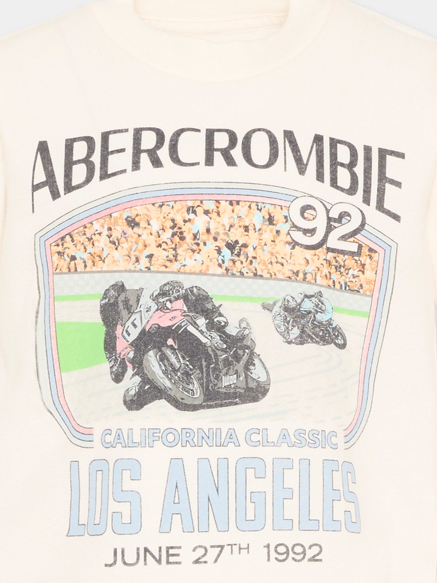 T-Shirt avorio per bambino con logo,Abercrombie & Fitch,93AN24 W7M