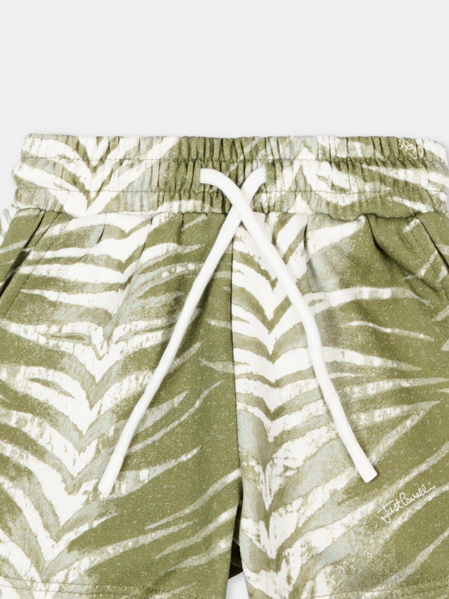 Shorts sportivi verdi per neonato con stampa zebrata,Just Cavalli Kids,JIP26094BE ZEBRA GREEN CALLISTE