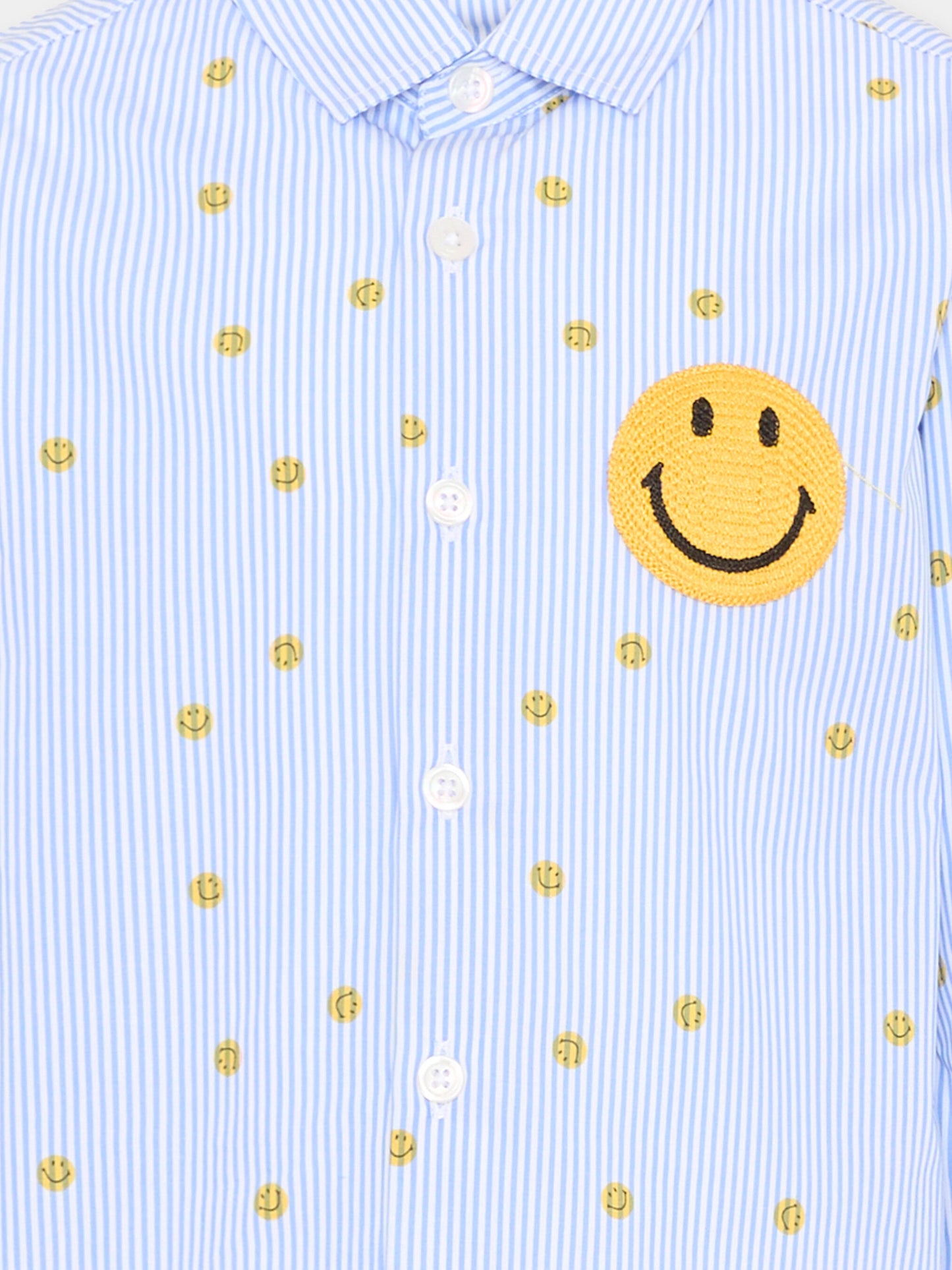 Camicia celeste per bambini con smile,Joshua Sanders Kidz,K36A3SH02BU