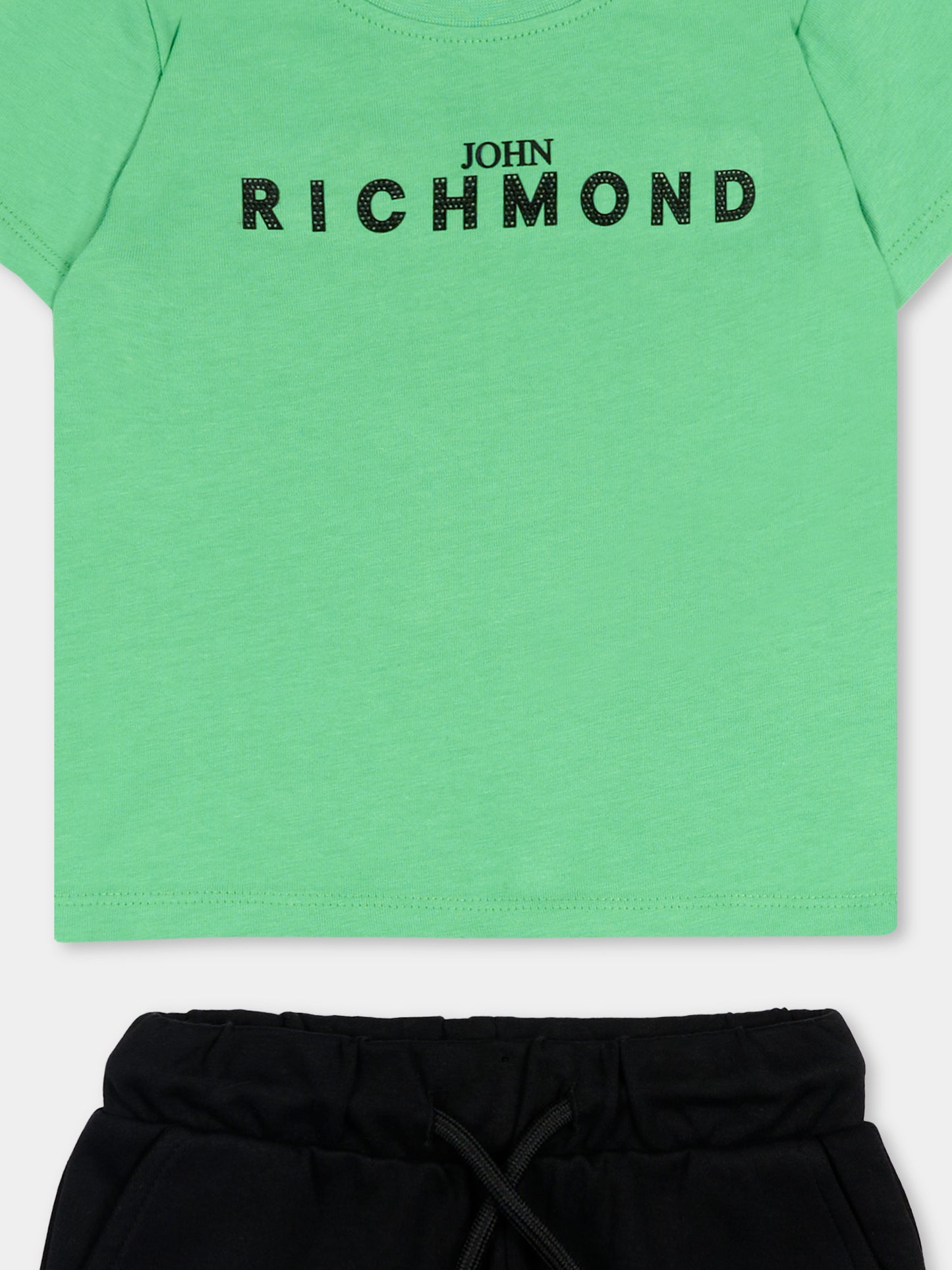 Completo sportivo verde per neonato con logo,Richmond,RIP26006CJ GREEN VIBRANT