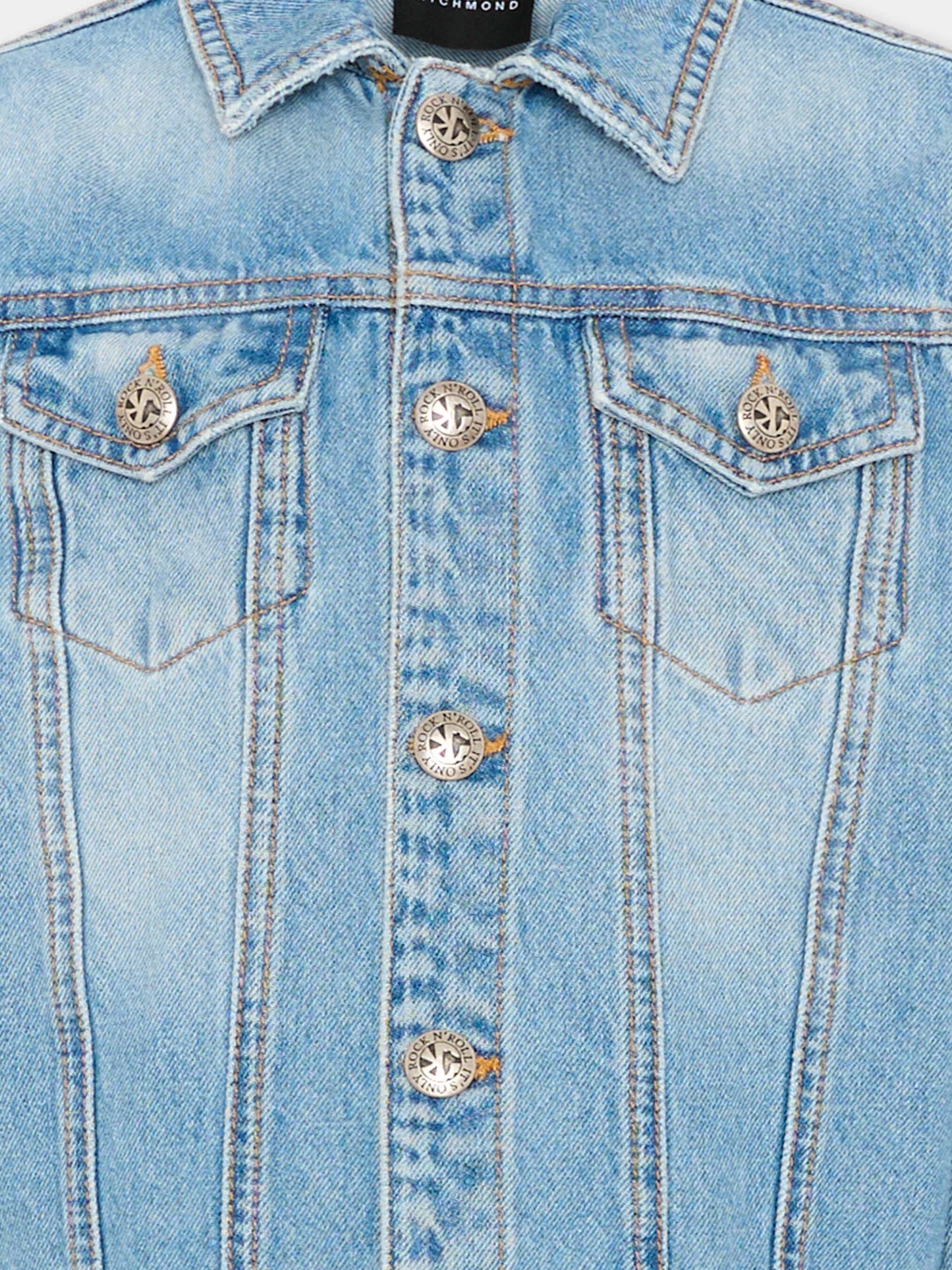 Giubbotto di jeans per bambino con logo,Richmond,RBP26050GB DENIM BLUE LIGHT