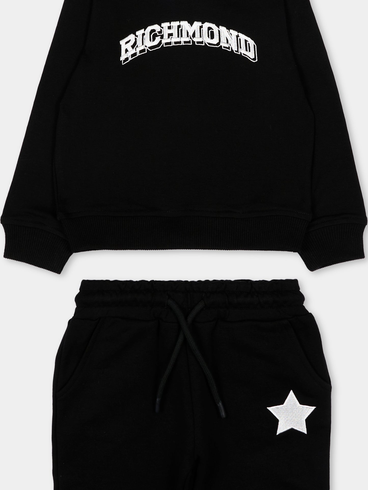 Completo sportivo nero per neonato con logo,Richmond,RIP26136CF BLACK