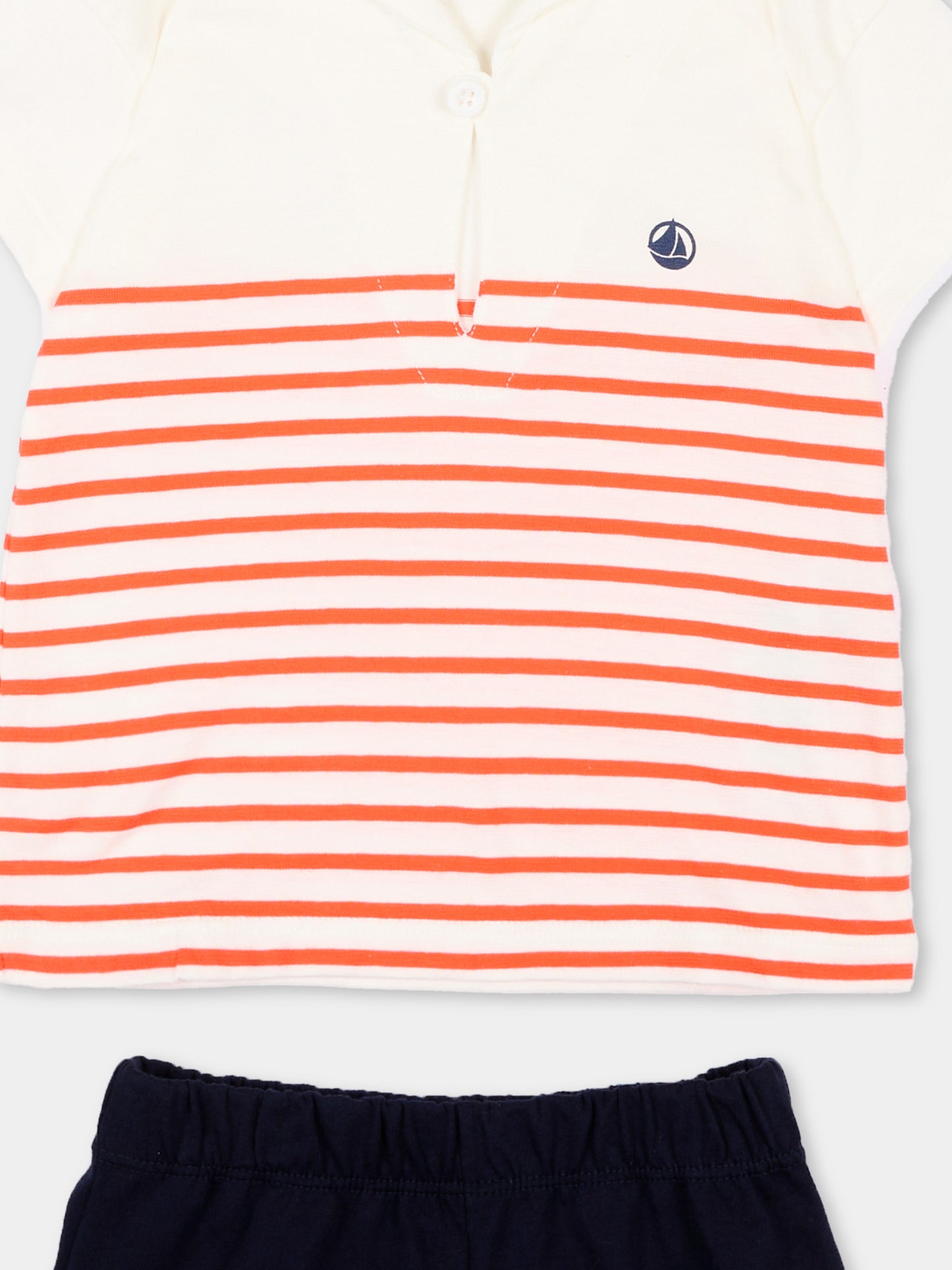Completo sportivo multicolor per neonato righe marinare,Petit Bateau,A0F3V MARSHMALLOW/MULTICO 01