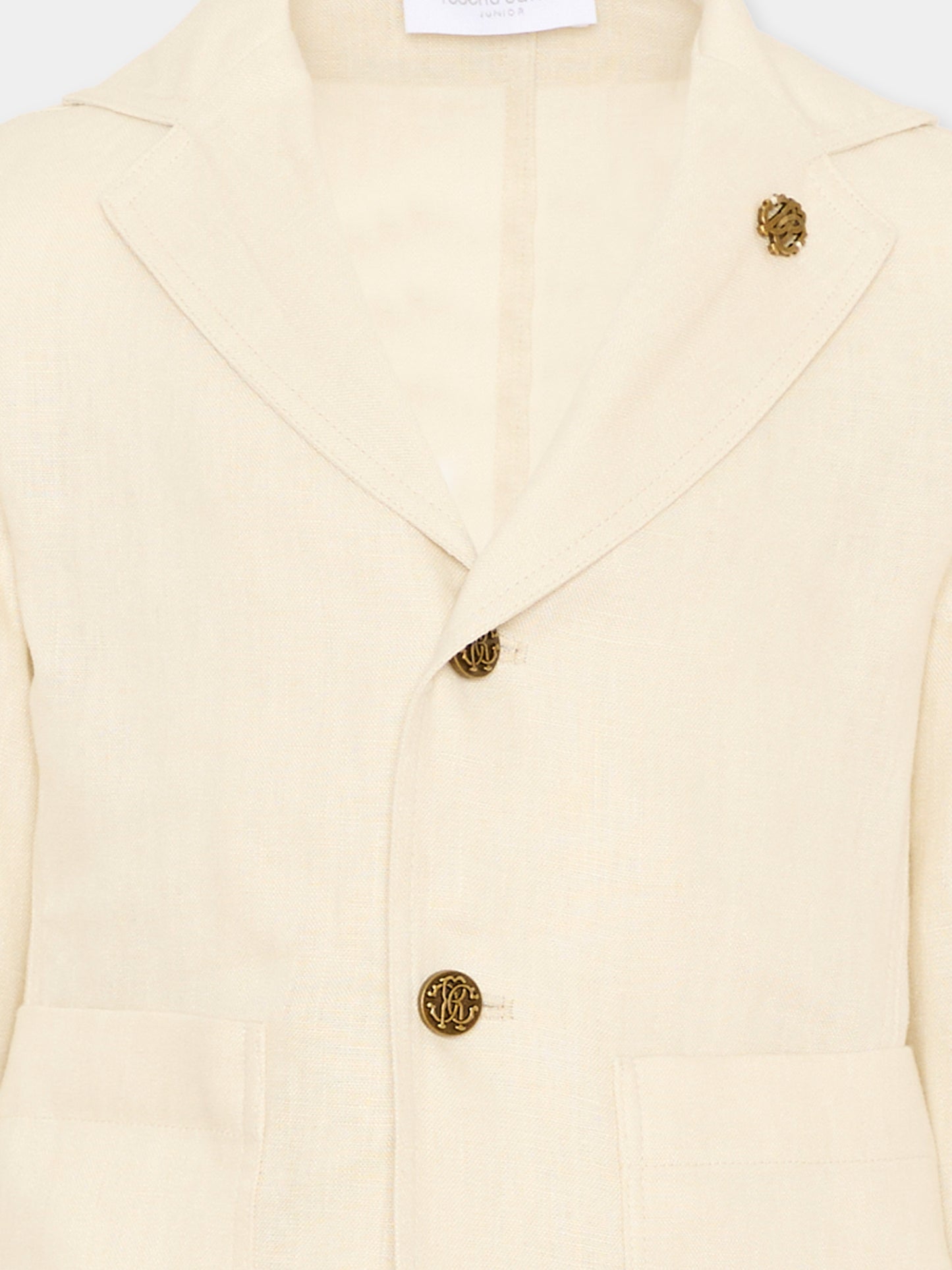 Giacca beige per bambino con monogram,Roberto Cavalli Kids,CBP26092GC BEIGE PUTTY COLOR