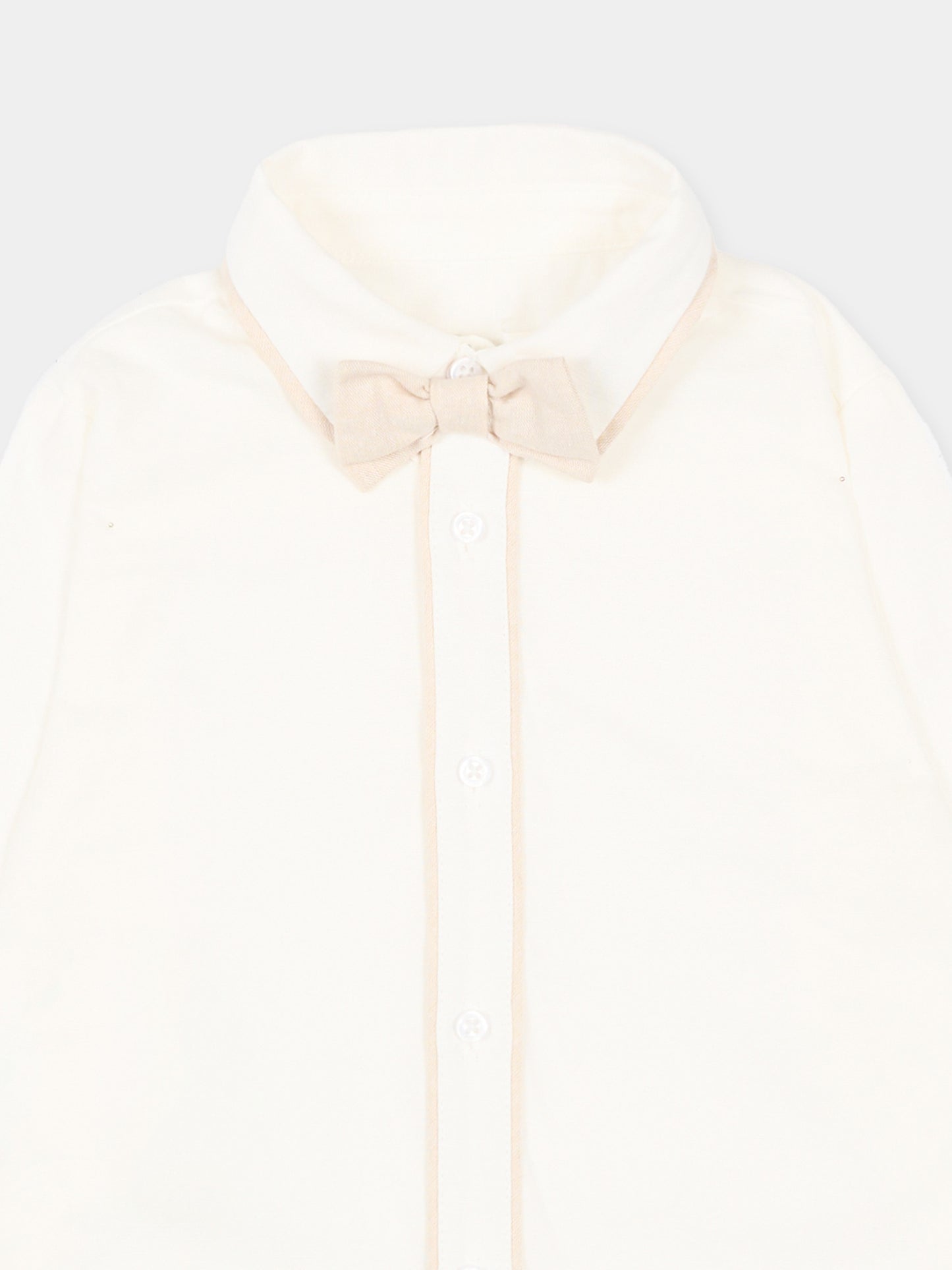 Camicia avorio per neonato con papillon,Mayoral,1115 072
