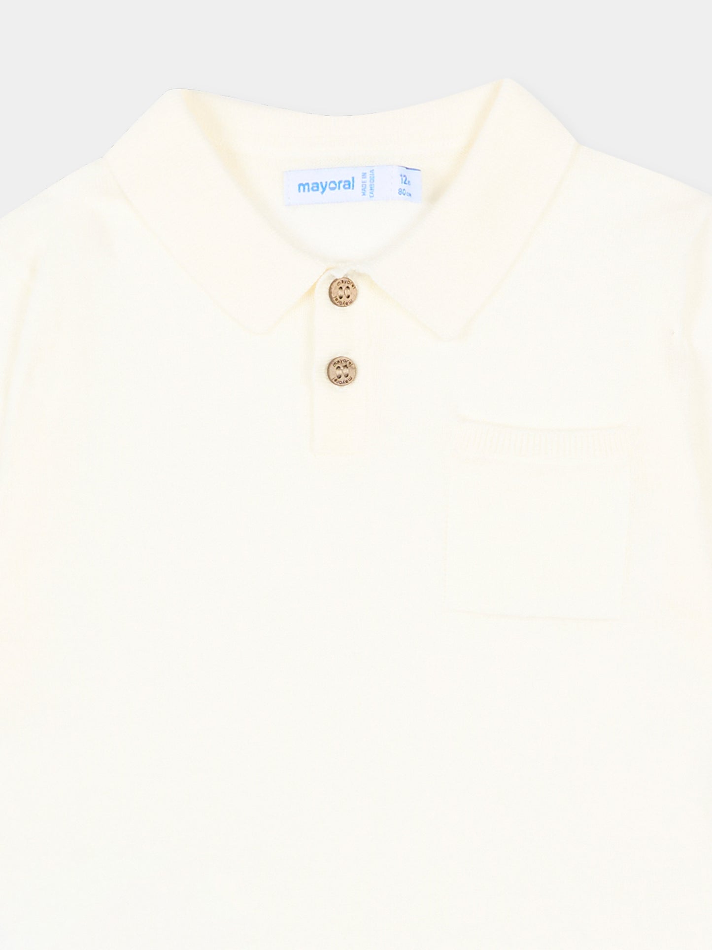 Polo avorio per neonato in maglia,Mayoral,1109 040