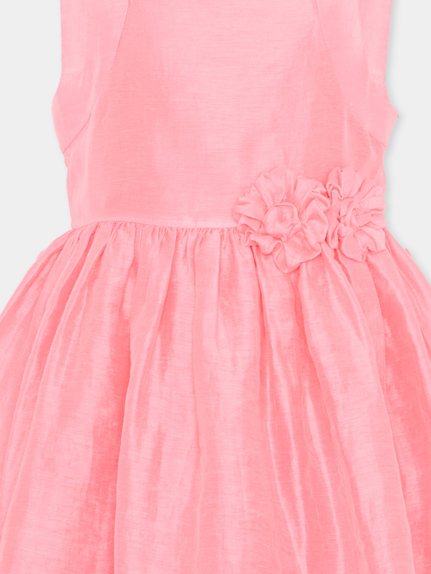 Abito elegante rosa per bambina con fiori,Mayoral,3916 076