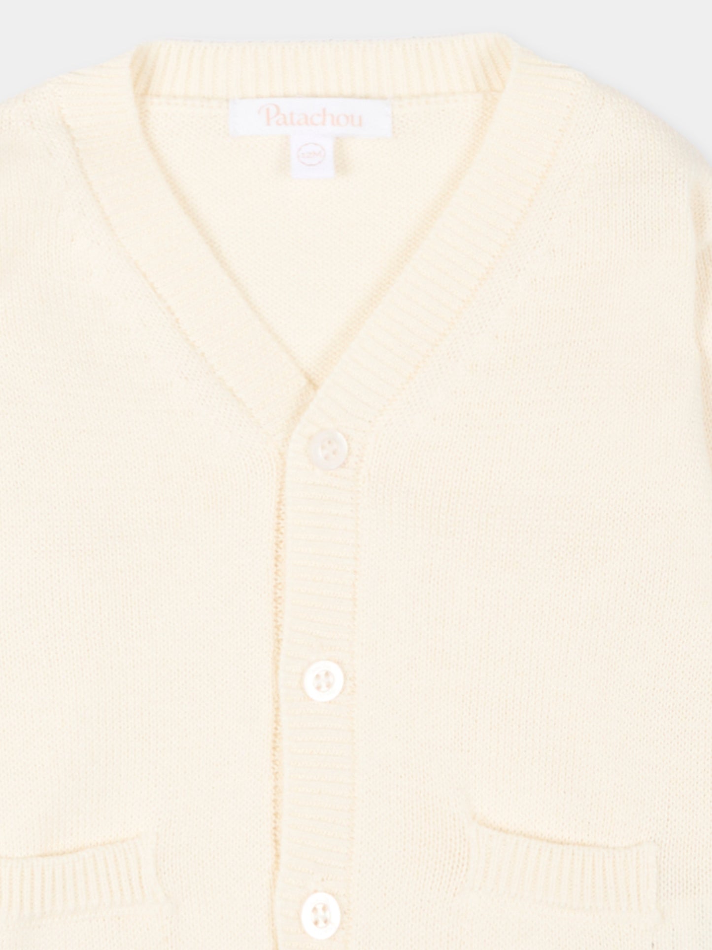 Cardigan avorio per neonato,Patachou,PAP CA4233390 060
