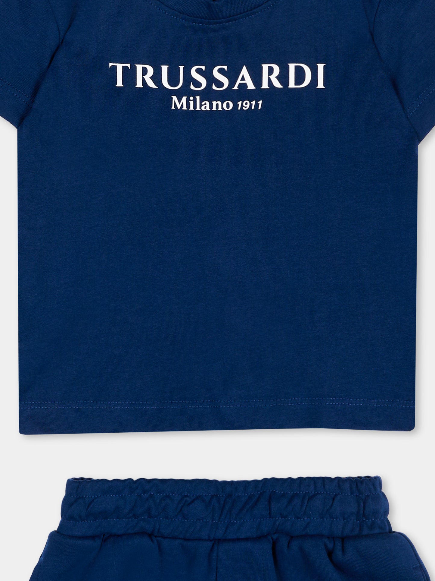 Completo sportivo blu per neonato con logo,Trussardi Junior,TIP26008CJ BLUE ESTATE
