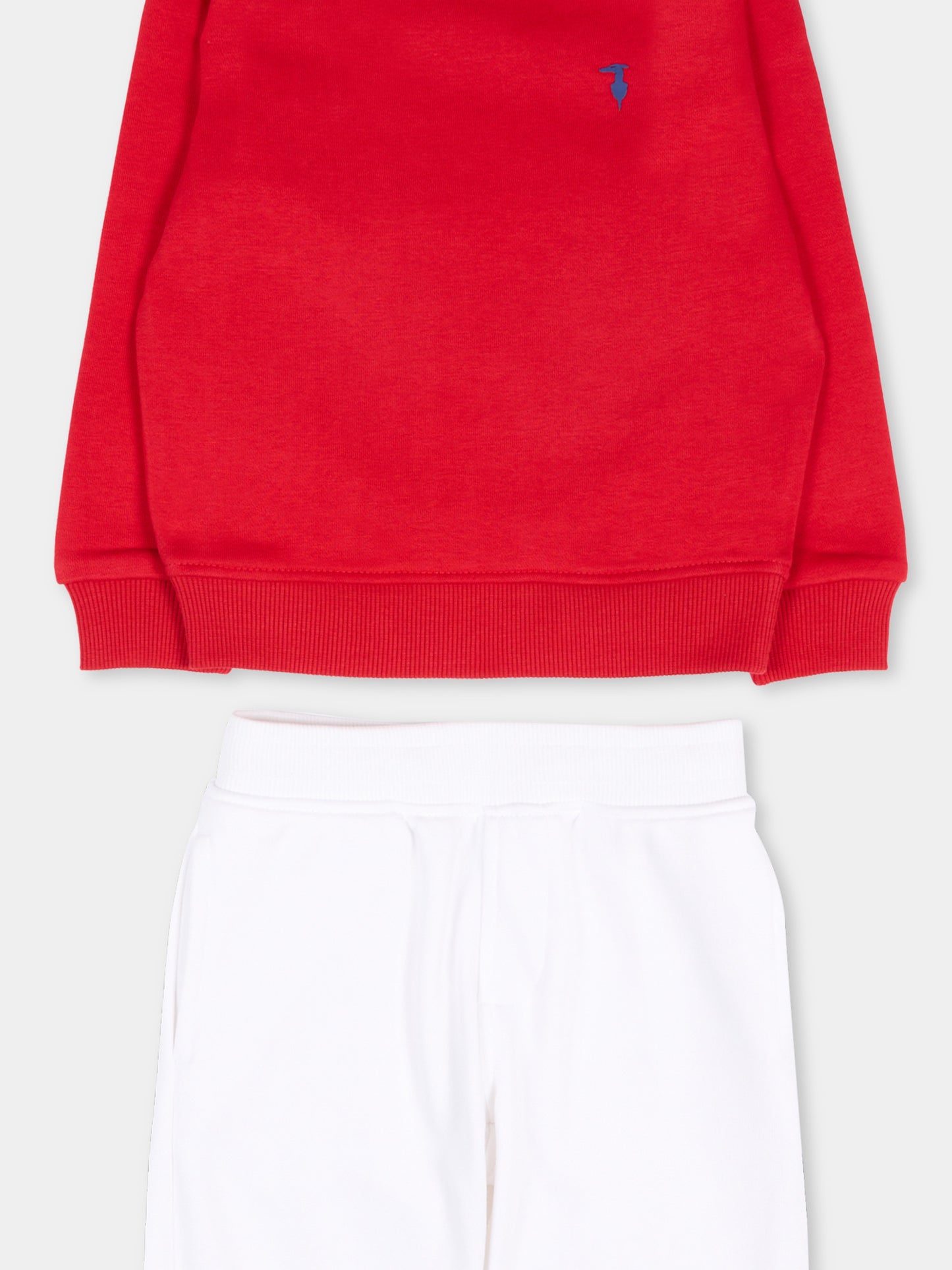 Completo sportivo rosso per neonato con levriero,Trussardi Junior,TIP26001CF RED LYCHEE
