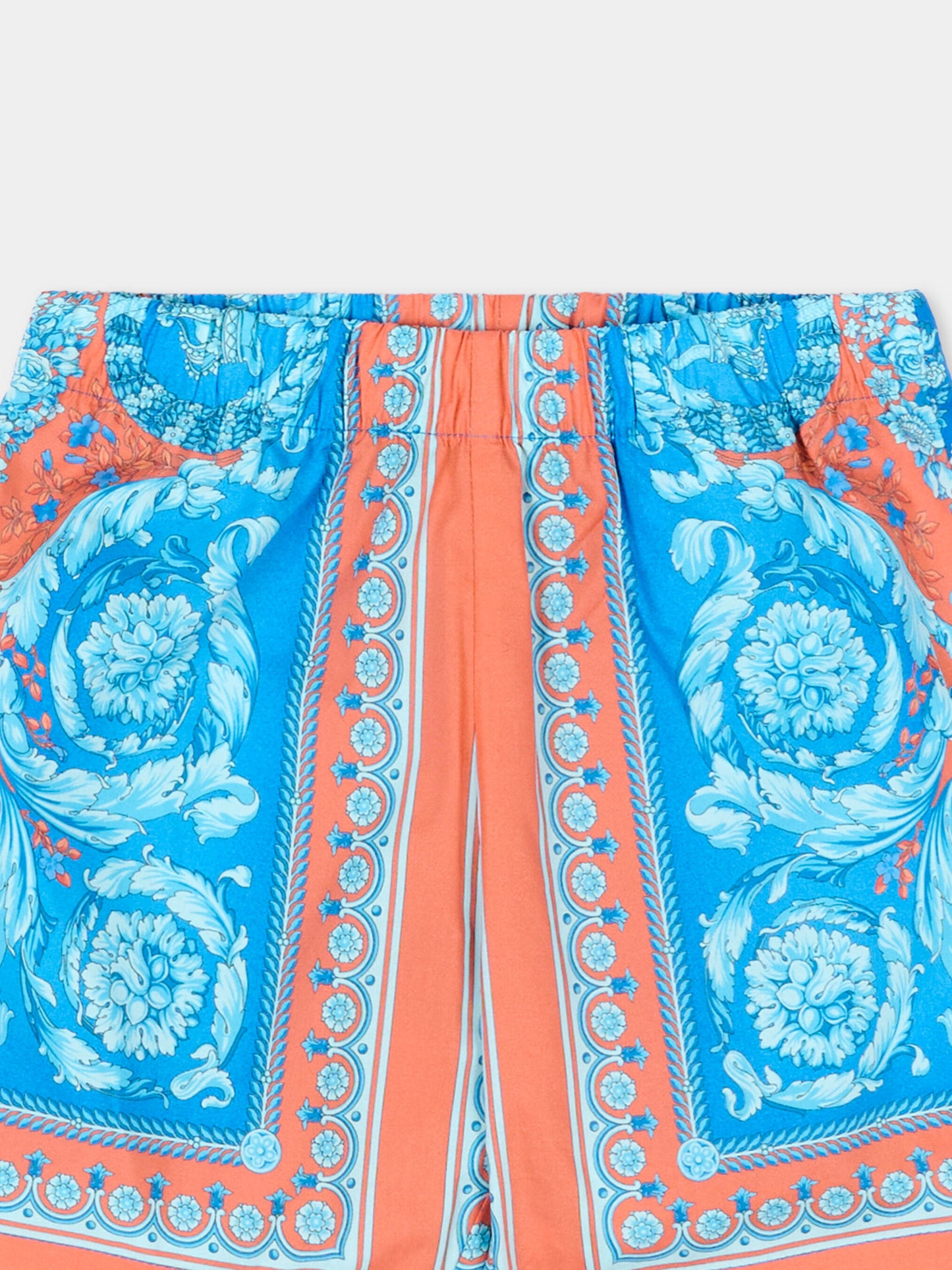 Shorts multicolor per neonato con stampa barocca,Versace,1018699 1A17053 5UH60