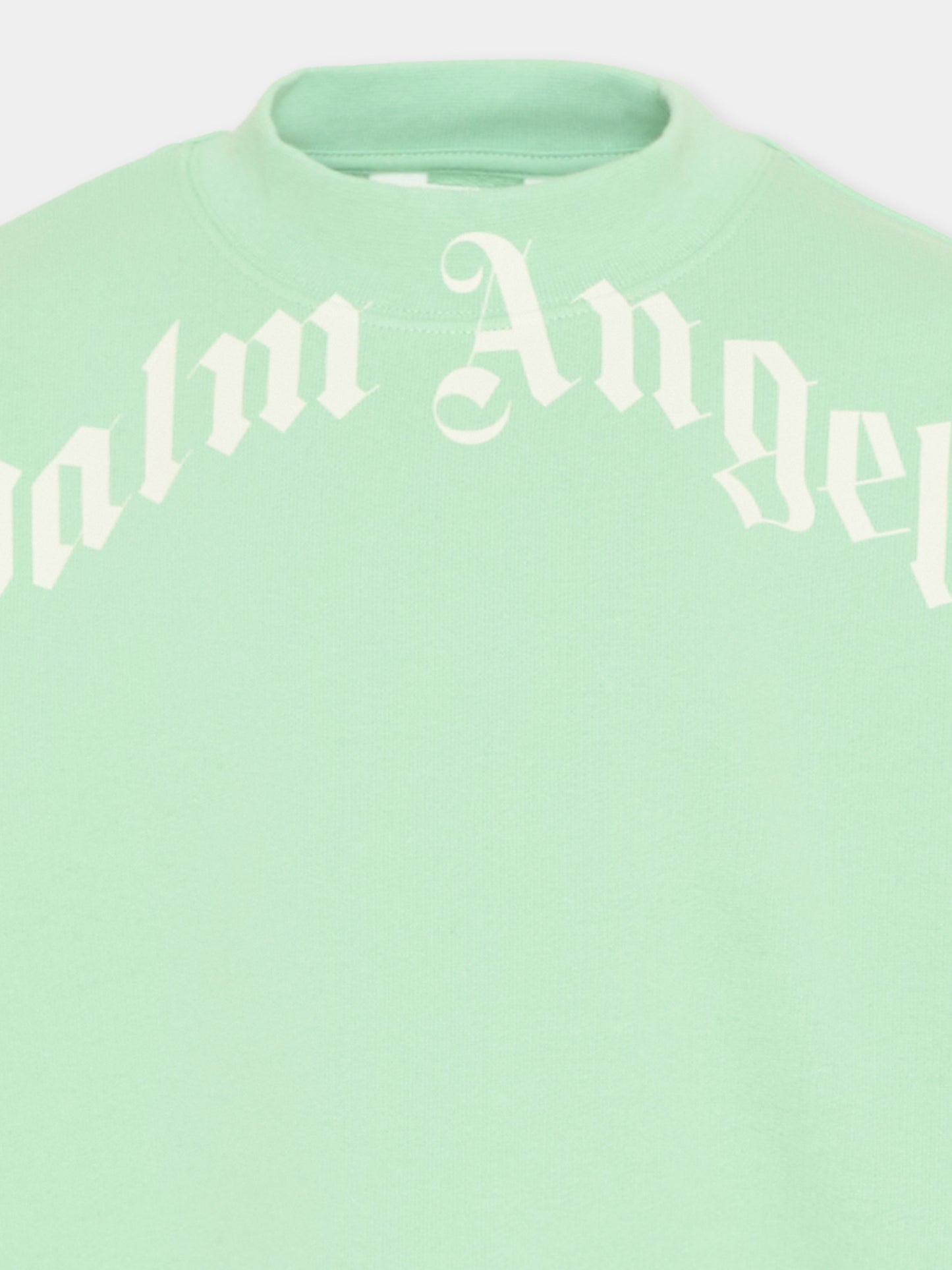Felpa verde Palm Angels per bambini,Palm Angels,PBBA012S26FLE001 080