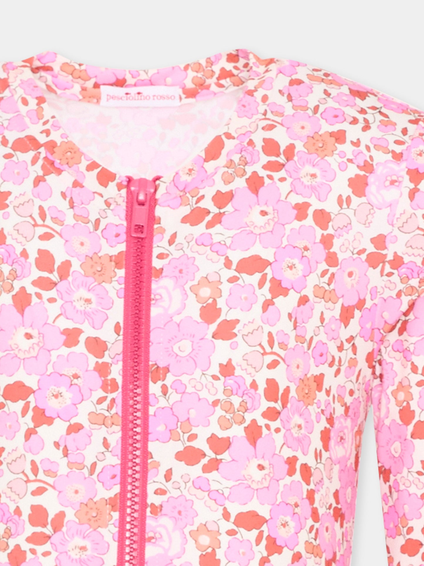 Anti UV rosa per bambina floreale,Pesciolino Rosso,MUTA IN S 166