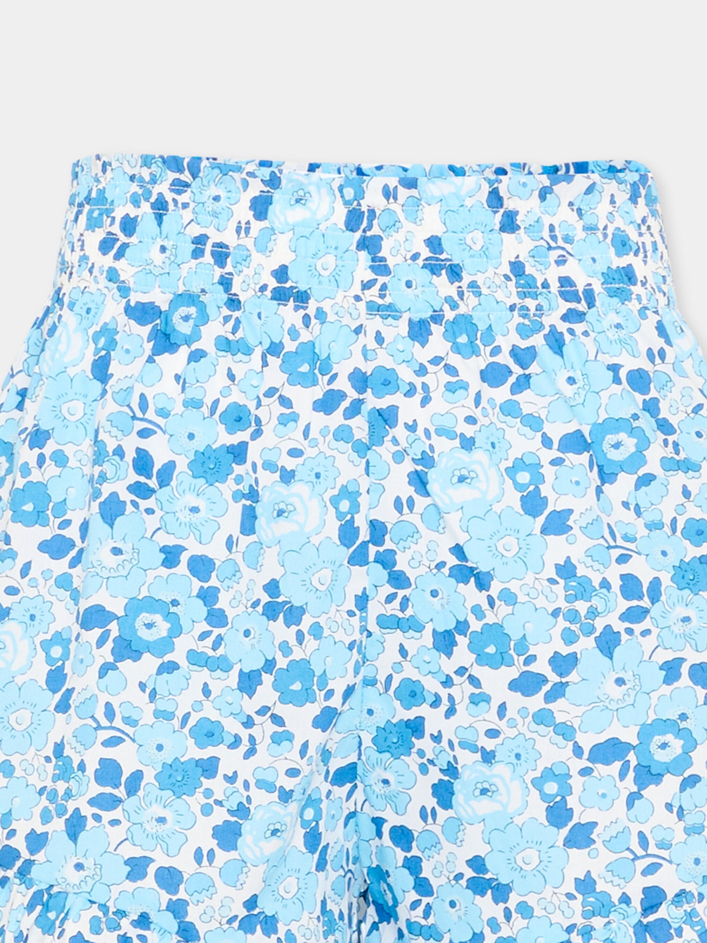 Shorts casual celeste per bambina floreali,Pesciolino Rosso,SHO07 S 177