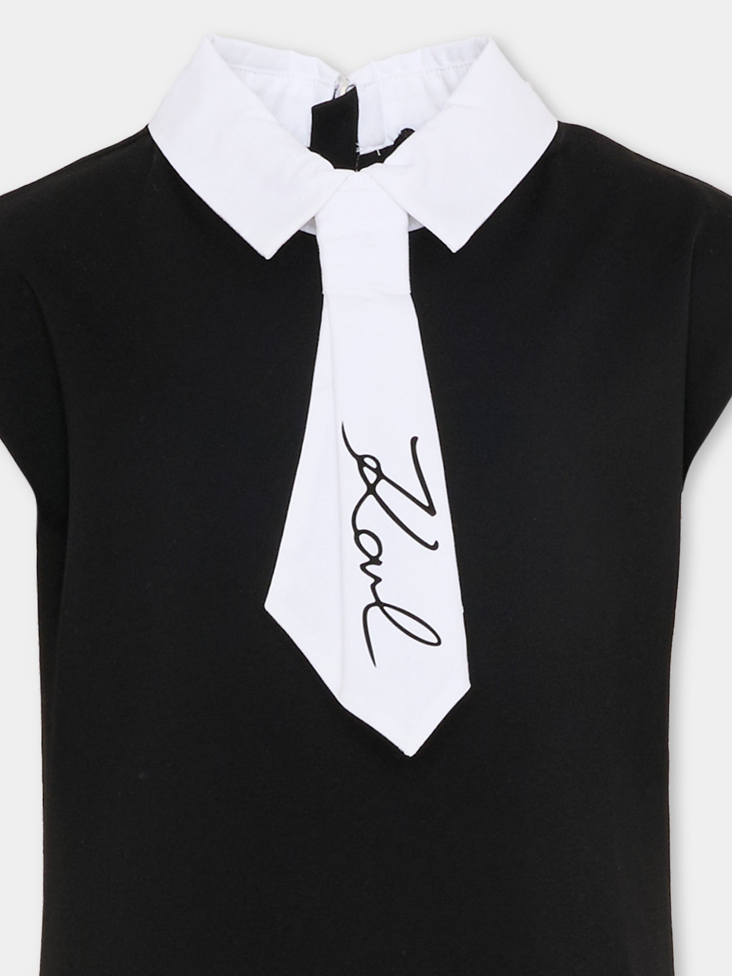 Vestito nero per bambina con logo,Karl Lagerfeld Kids,Z31151 M41