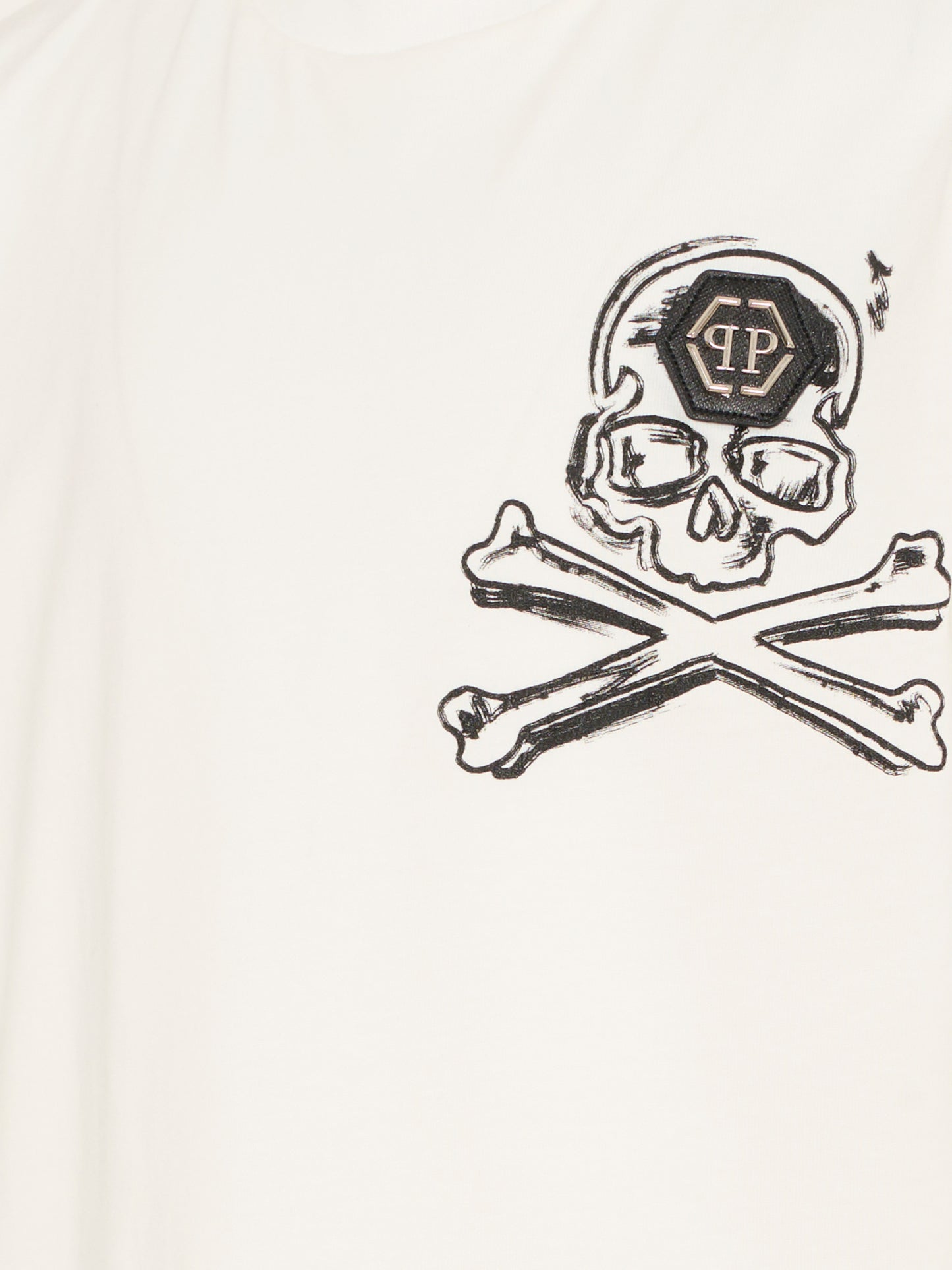 T-shirt avorio per bambino con teschio,Philipp Plein Junior,S6PHJBTH045 002