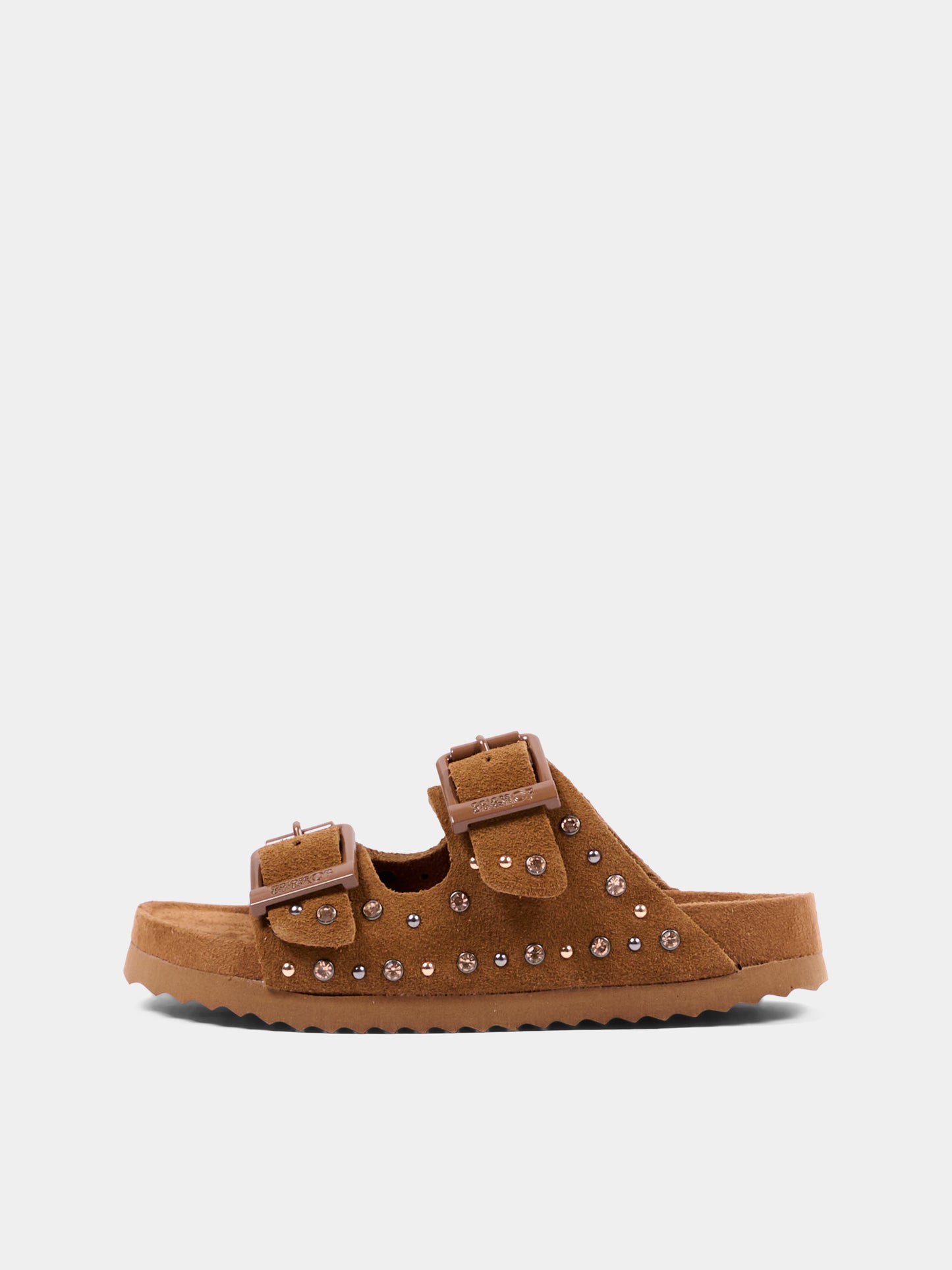 Sandali marroni per bambina con borchie,Colors Of California,HC 2508N TAN