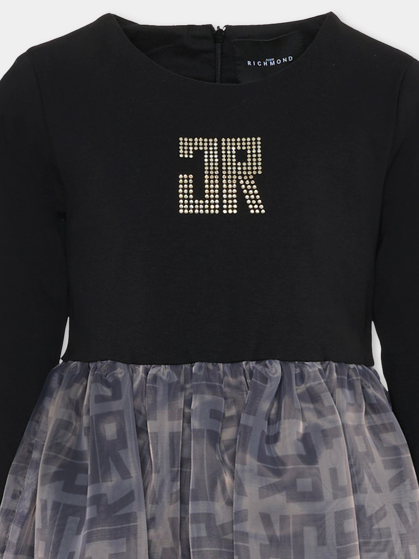 Vestito nero per bambina con logo,Richmond,RGA25174VE BLACK