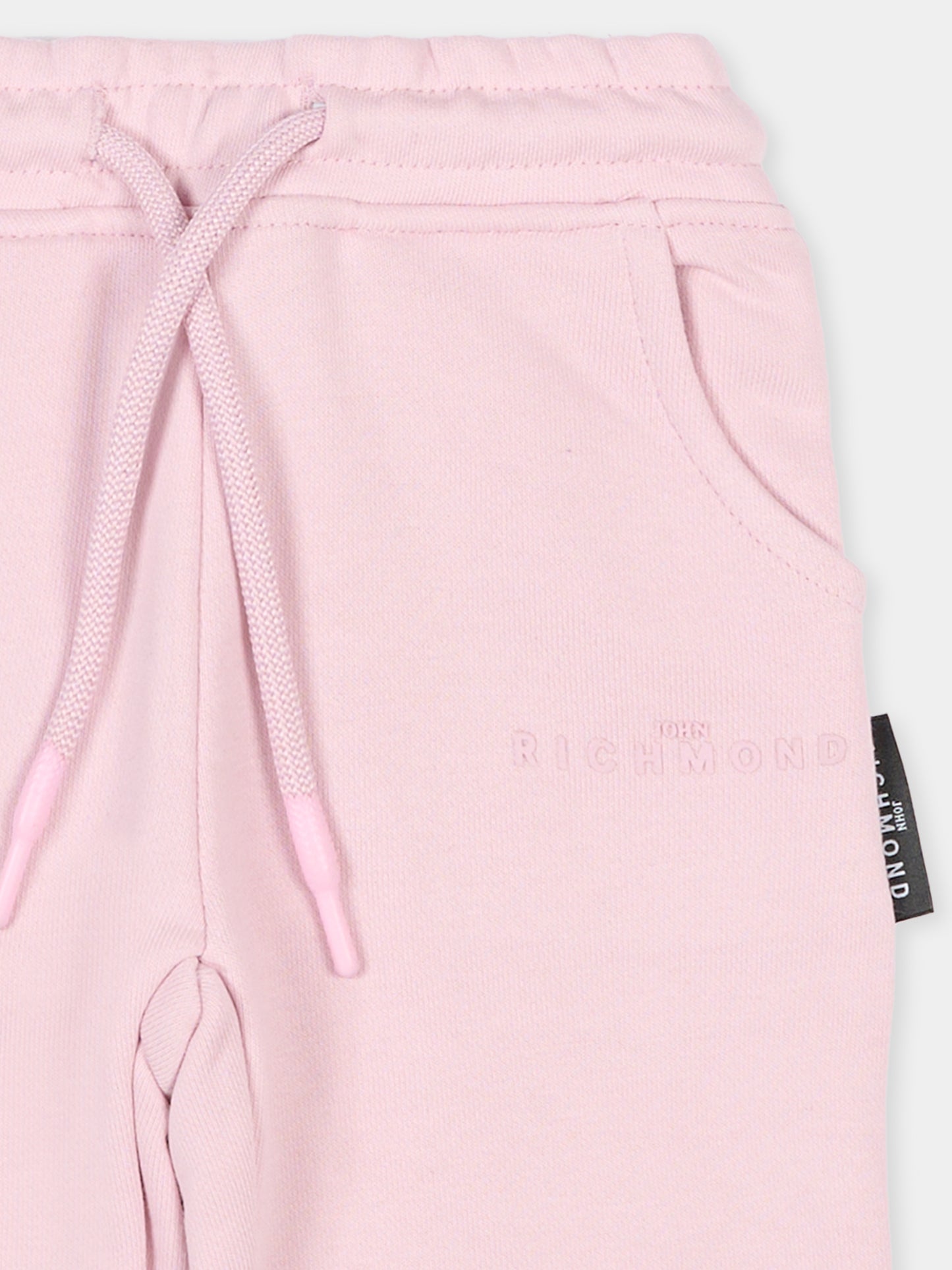 Pantaloni lilla per neonata con logo,Richmond,RIA25014PA ORCHID ICE