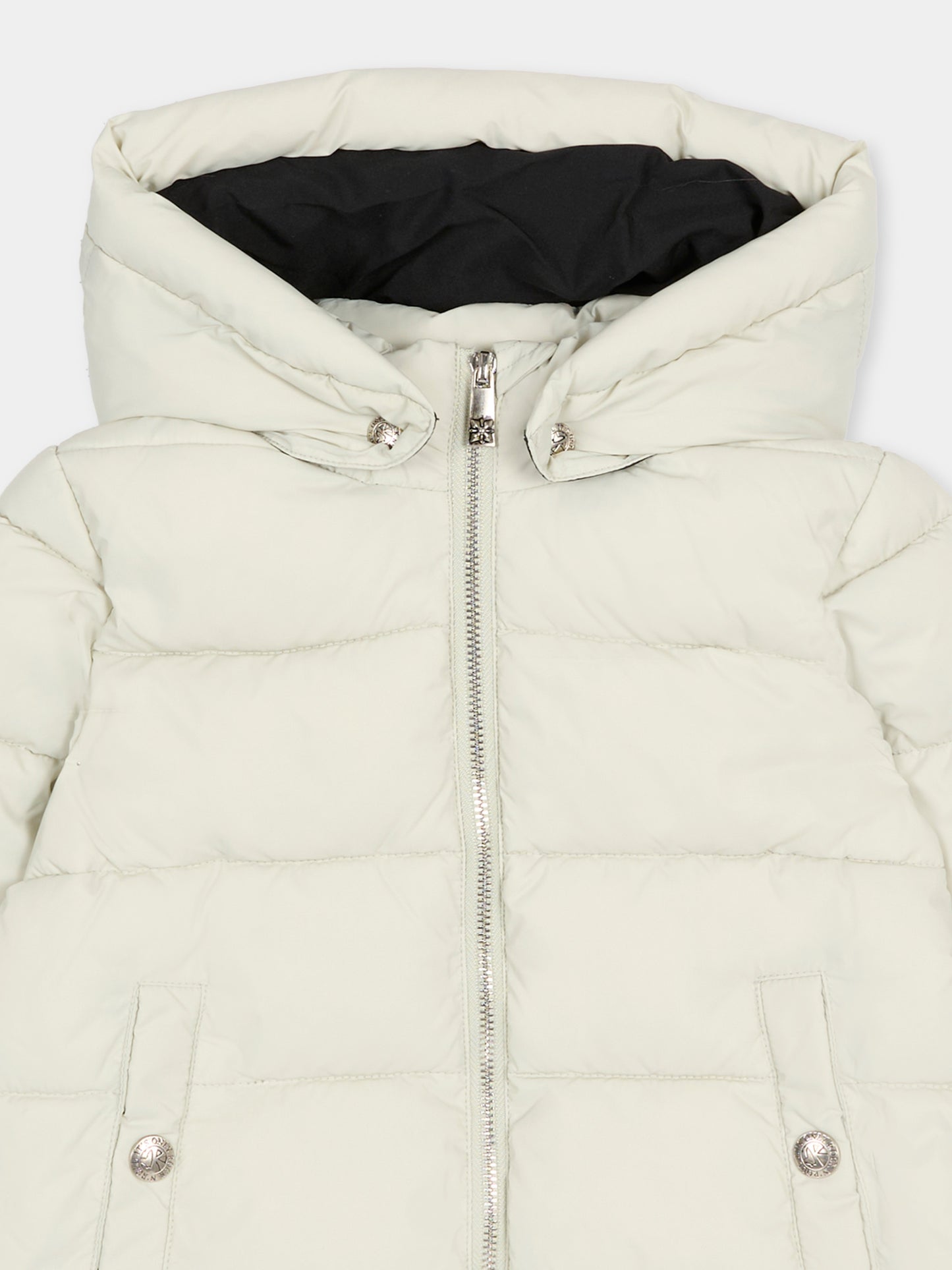 Piumino grigio per neonato con logo,Richmond,RIA25030PI GREY AGATE