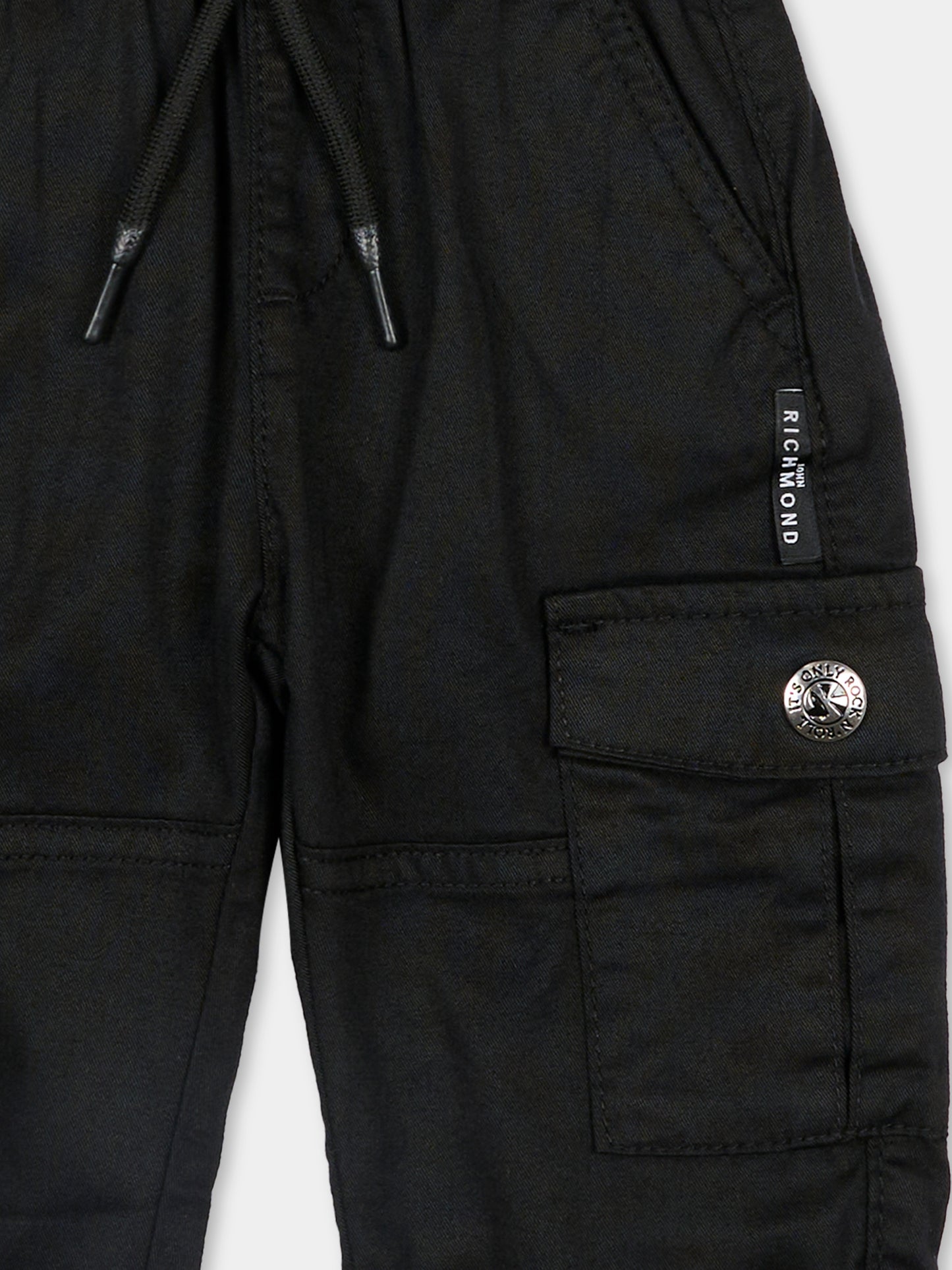 Pantaloni neri per neonato con logo,Richmond,RIA25042PA BLACK