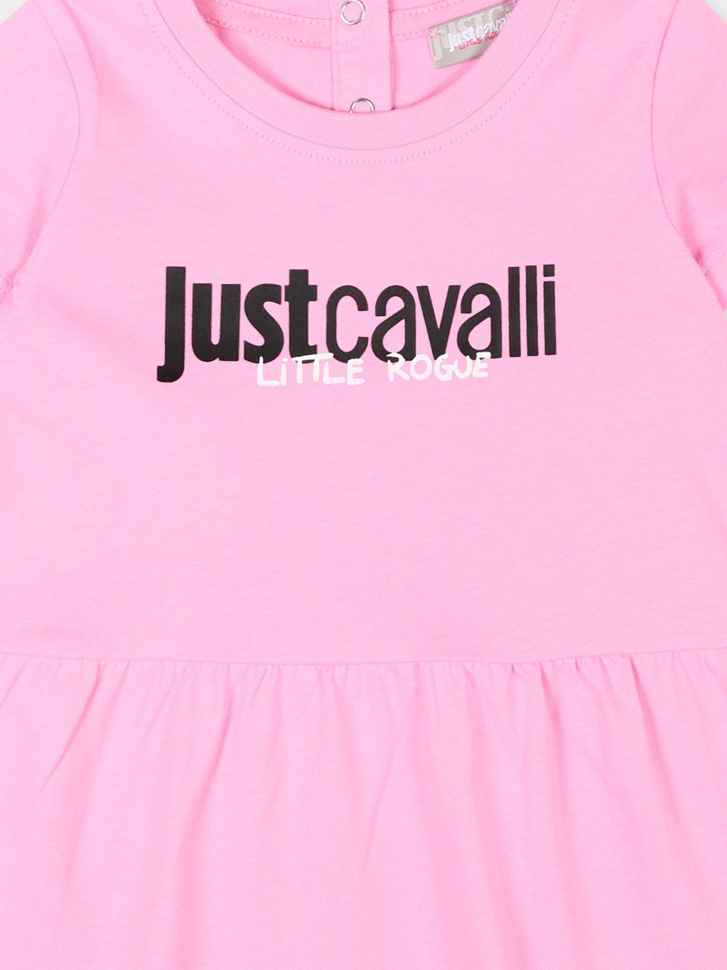 Vestito rosa per neonata con logo,Just Cavalli Kids,JIP26026VE PINK BEGONIA