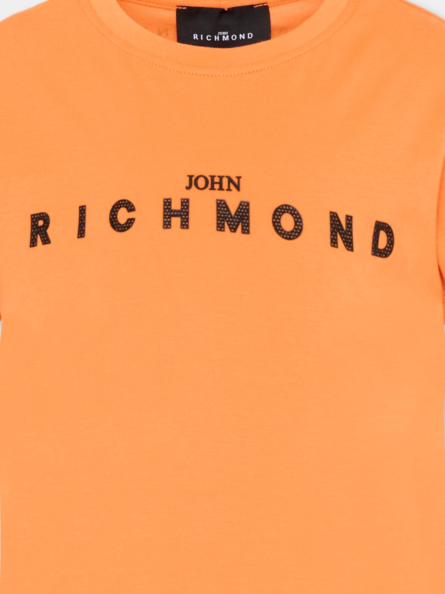 T-Shirt arancione per bambini con logo,Richmond,RBP26008TS ORANGE PEEL