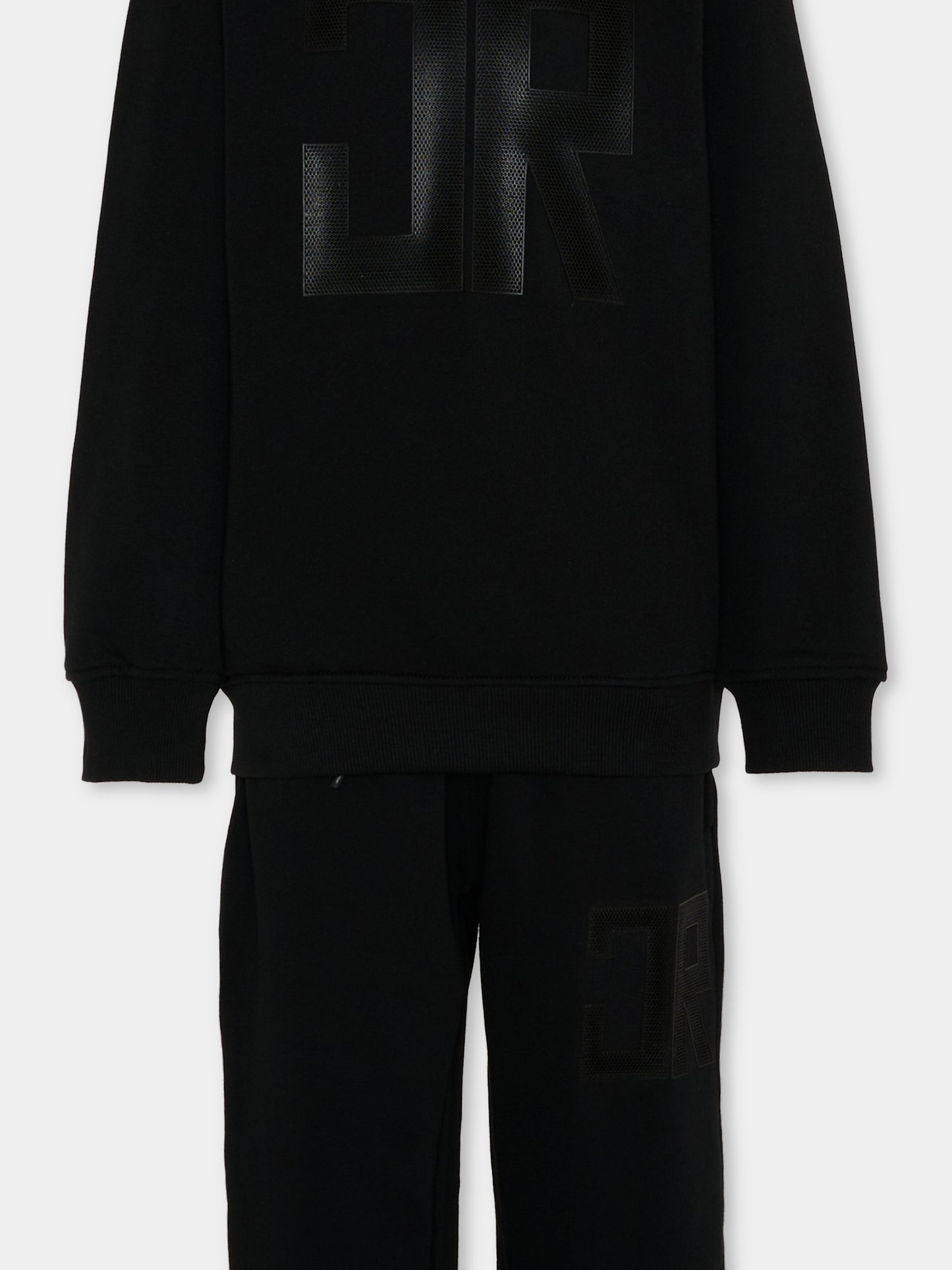 Completo sportivo nero per bambino con monogram,Richmond,RBP26011CF BLACK