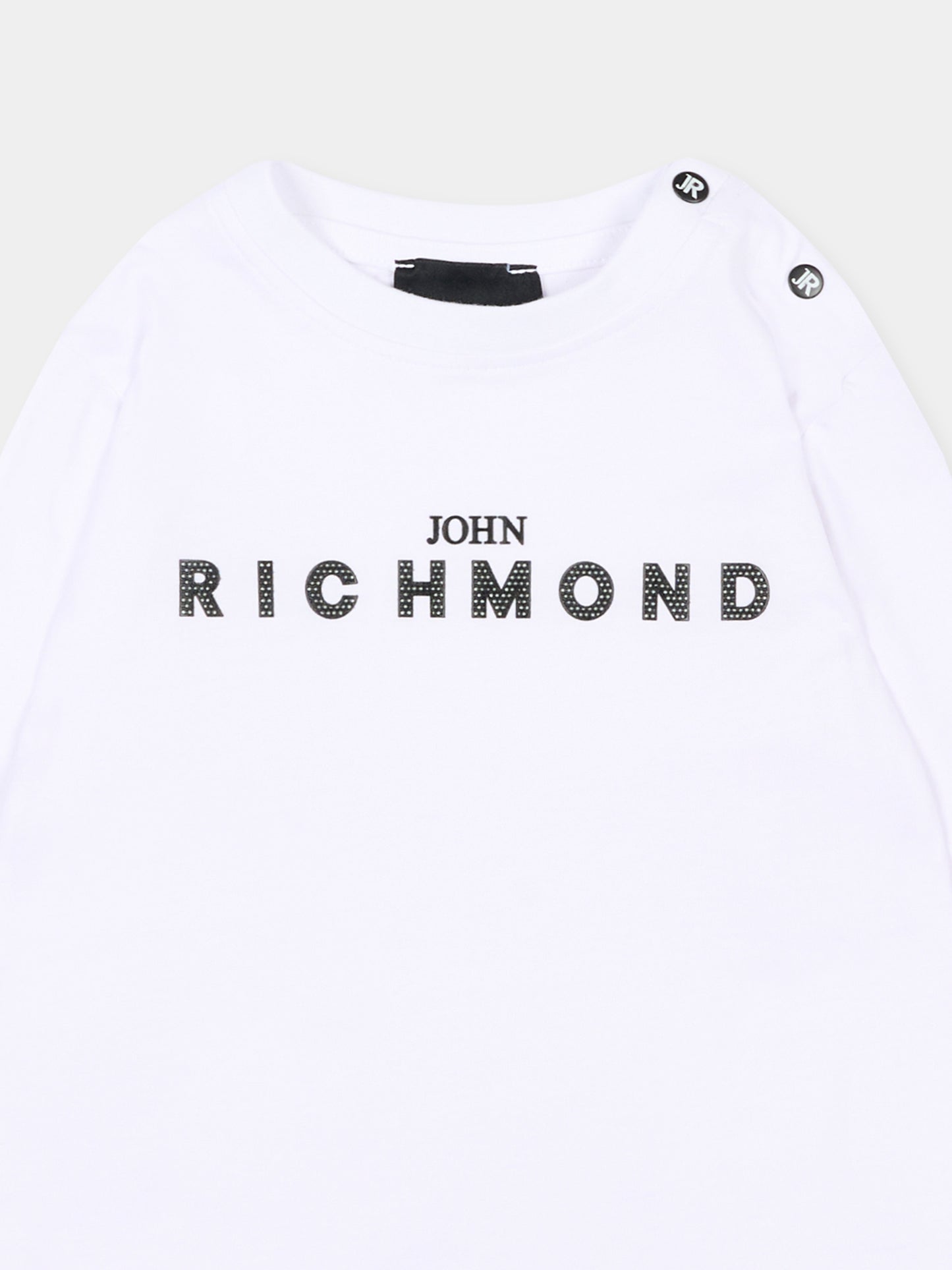 T-Shirt a manica lunga bianca per neonato con logo,Richmond,RIP26009TS WHITE