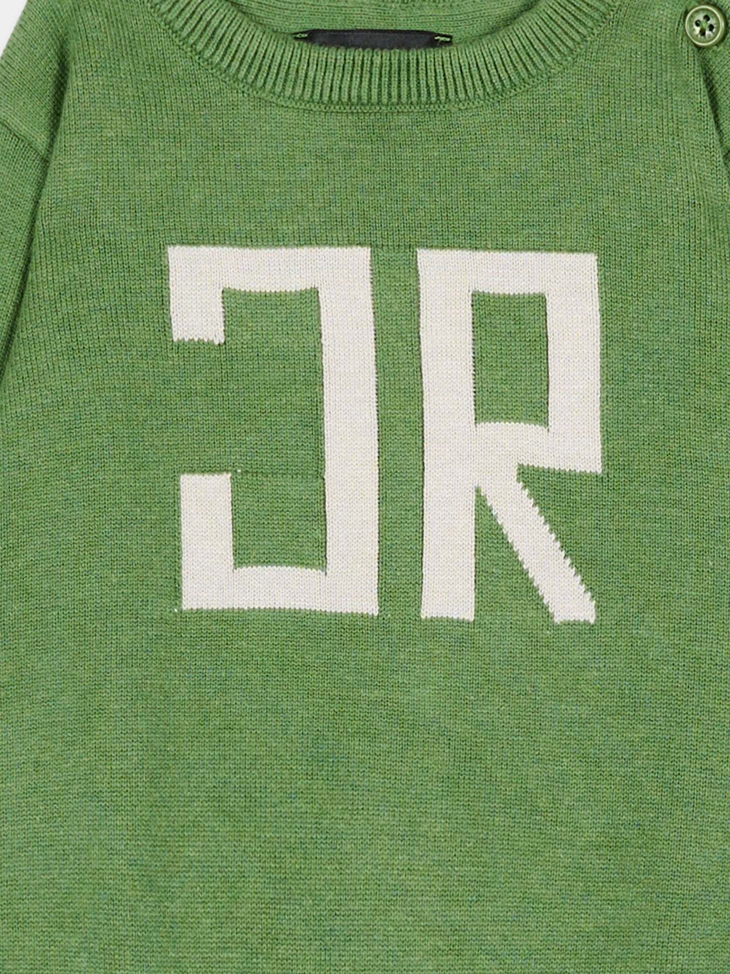 Maglione verde per neonato con monogram,Richmond,RIP26016MA GREEN WILLOW BOUGH