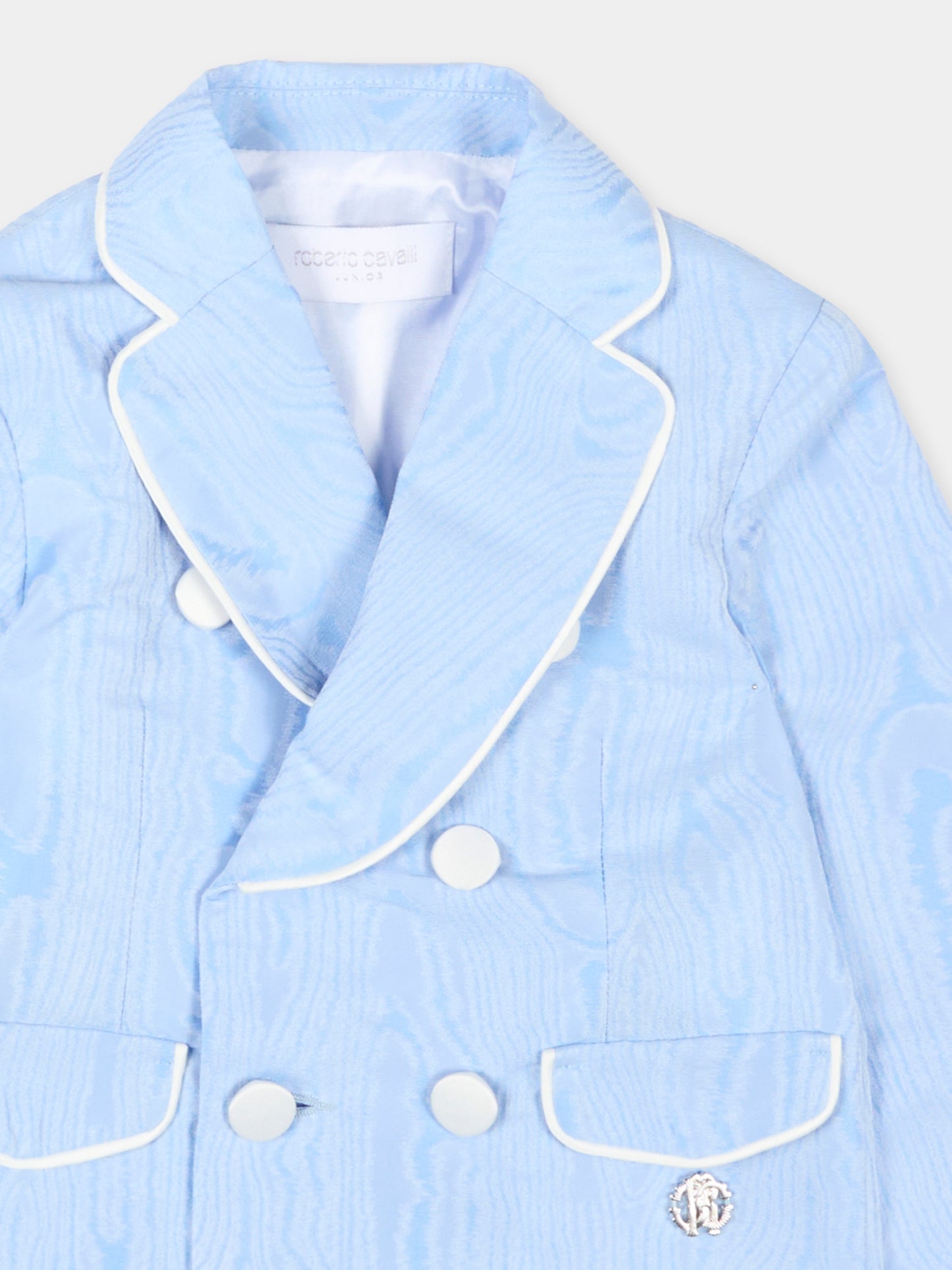 Giacca celeste per neonato,Roberto Cavalli Kids,CIP26062GC BLUE SHADOW