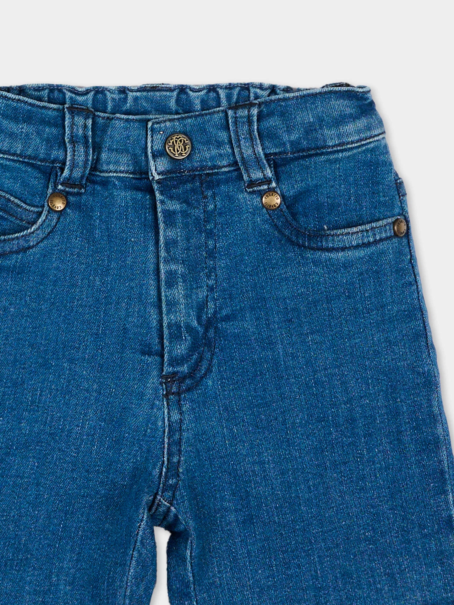 Shorts denim per neonato,Roberto Cavalli Kids,CIP26087BE DENIM BLUE LIGHT