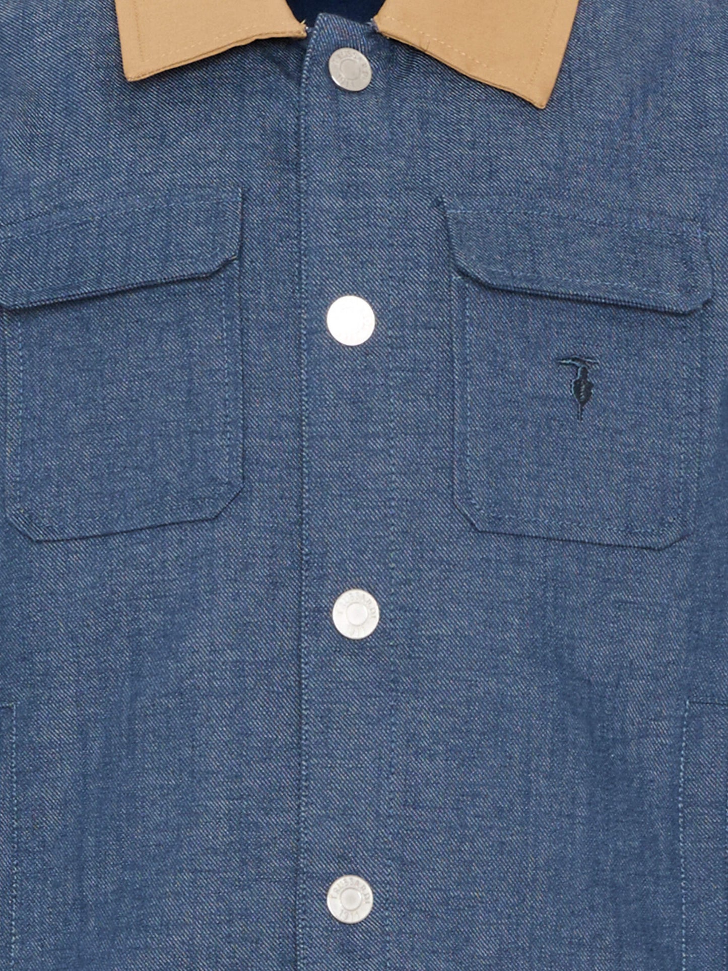 Giubbotto denim per bambino con logo,Trussardi Junior,TIP26066GC DENIM BLUE MEDIUM