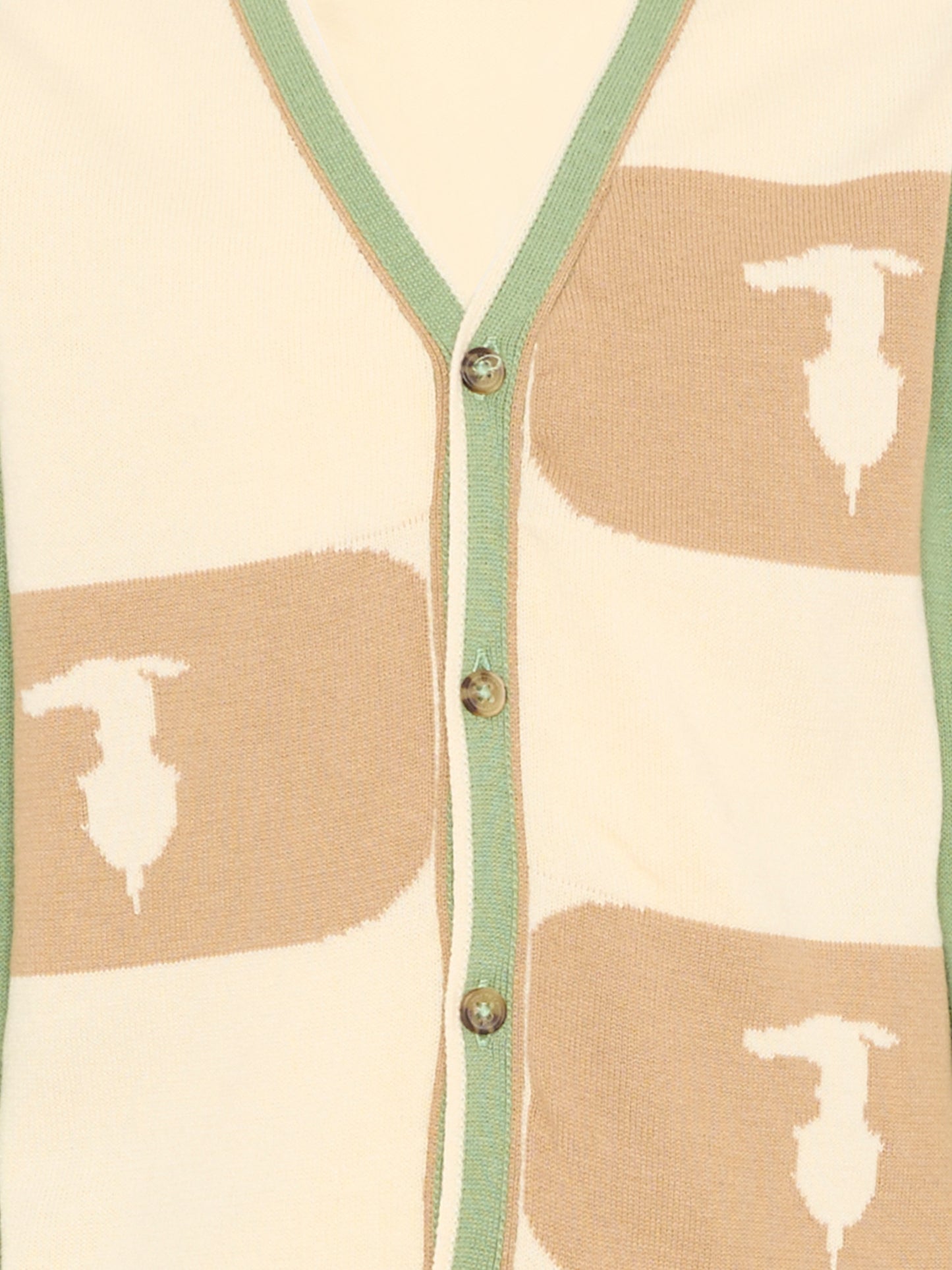 Cardigan verde per bambino con levriero,Trussardi Junior,TIP26069CD GREEN BASIL