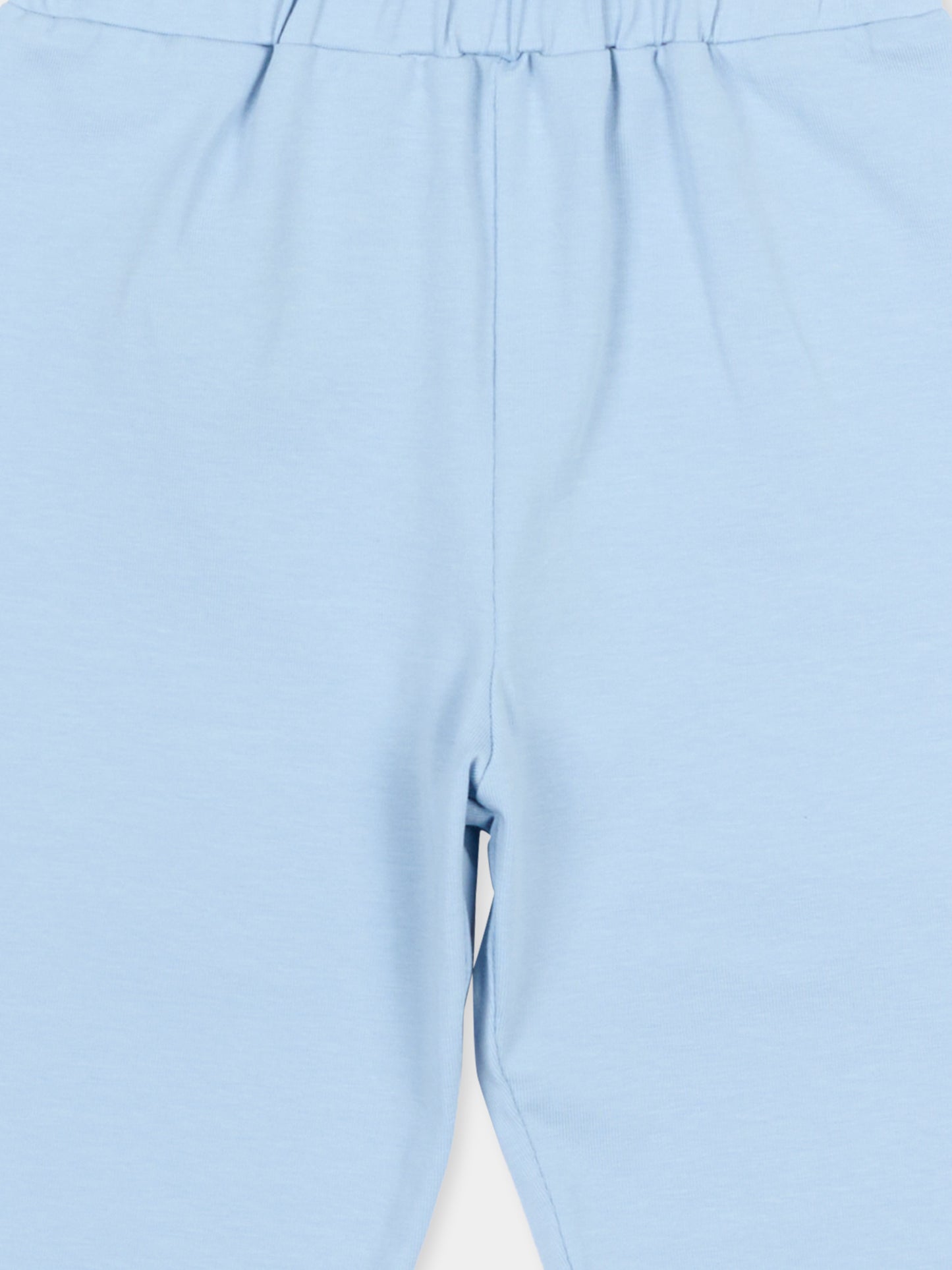 Leggings azzurro per neonata con logo,Trussardi Junior,TIP26122LE BLUE PLACID