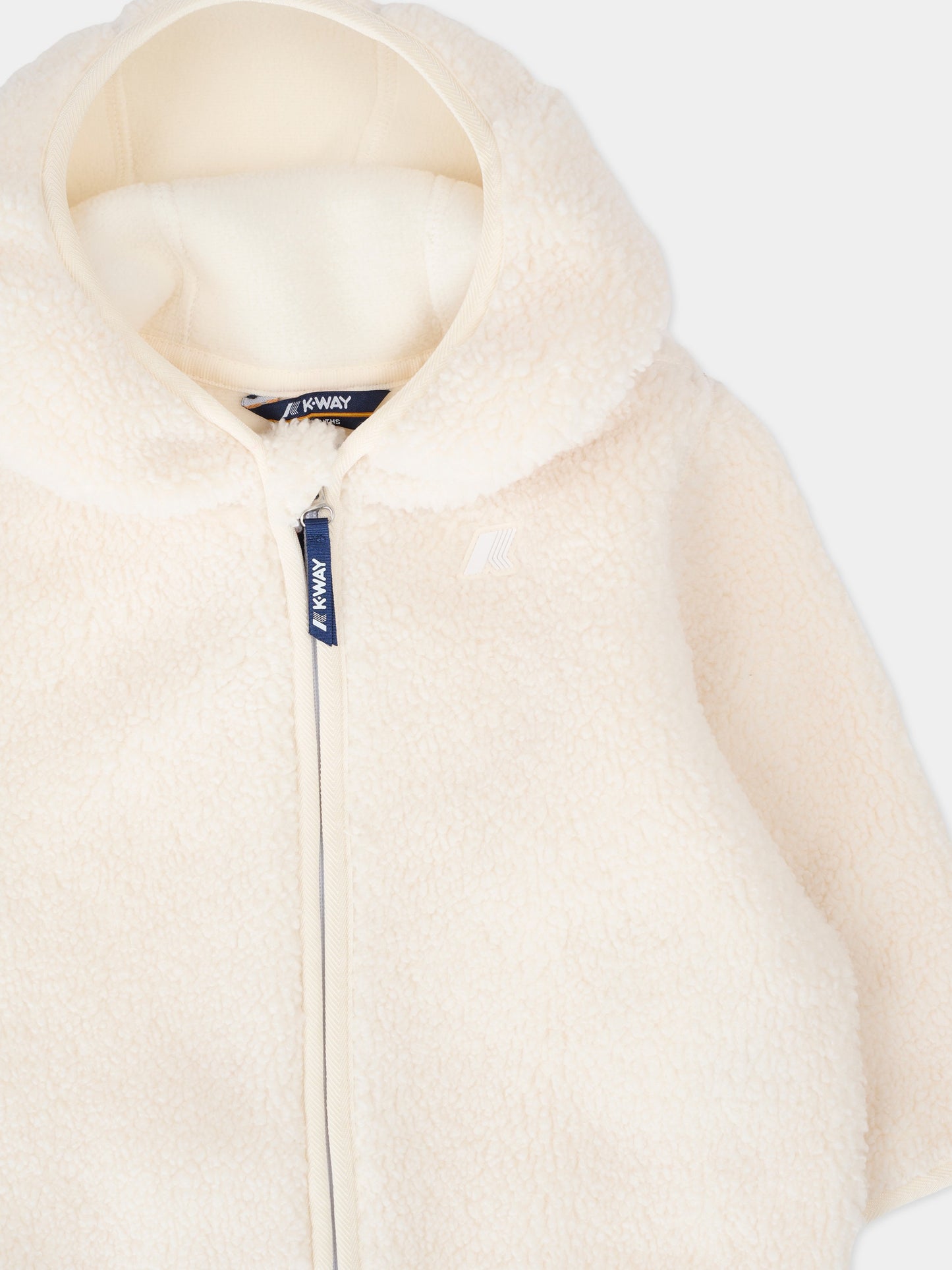 Ecopelliccia Janne avorio per neonati con logo,K-way,K41478W BB1