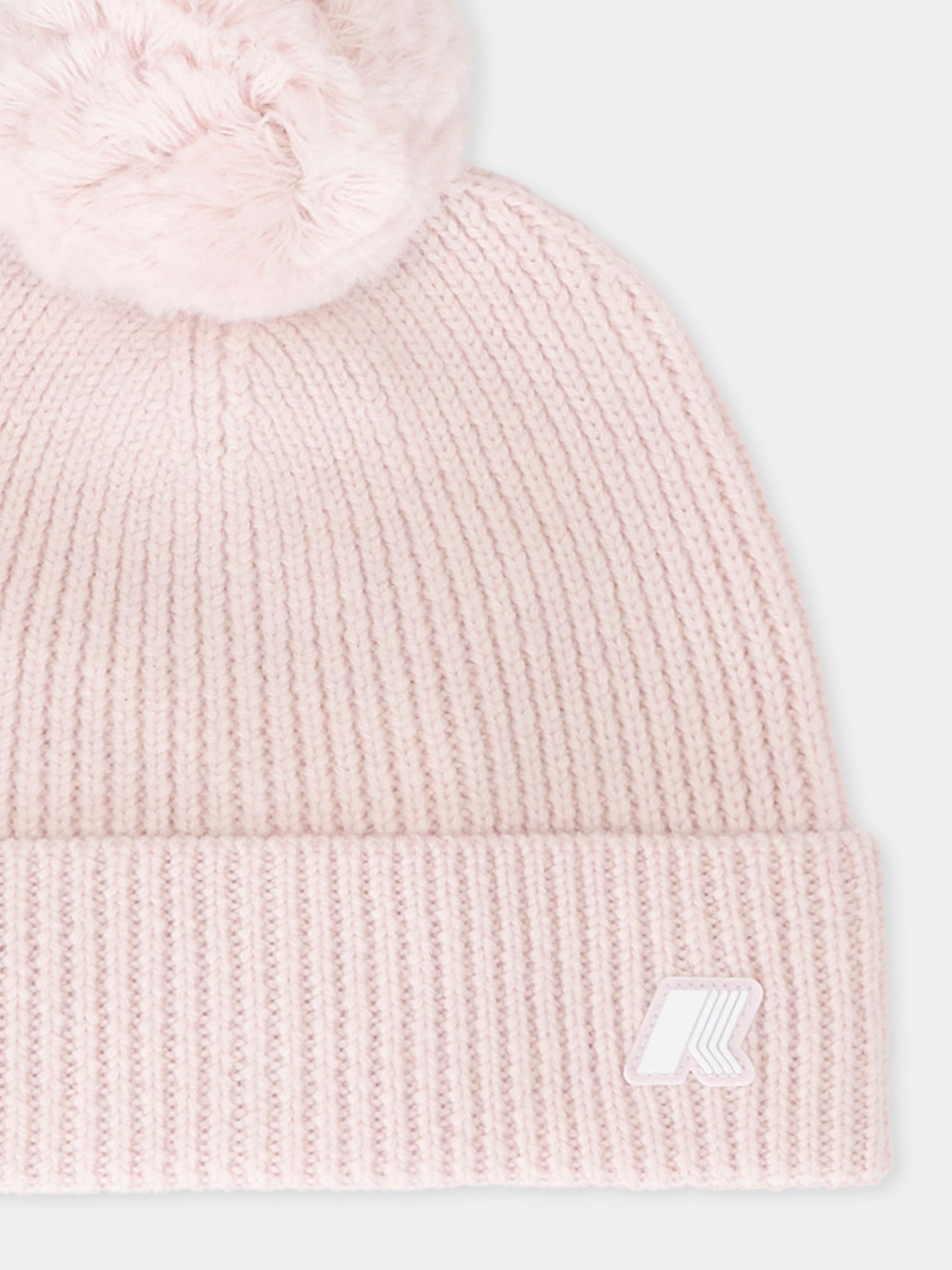 Berretto rosa per bambina con logo,K-way,K31359W KAL