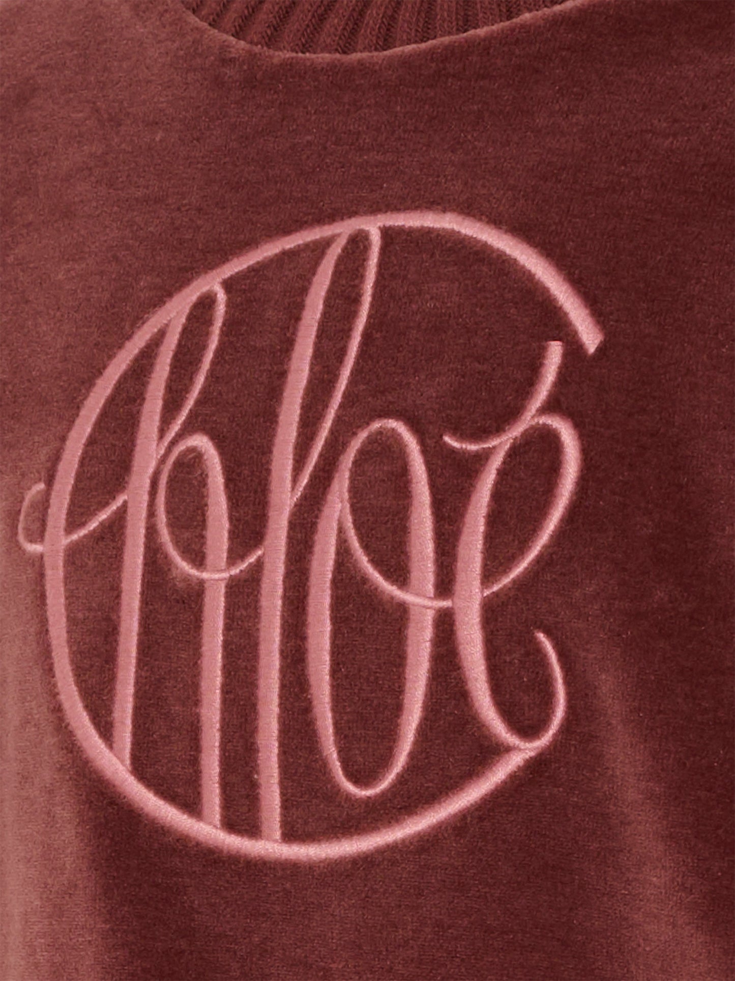 Felpa bordeaux per bambina con logo rosa,Chloé Kids,C20648 958