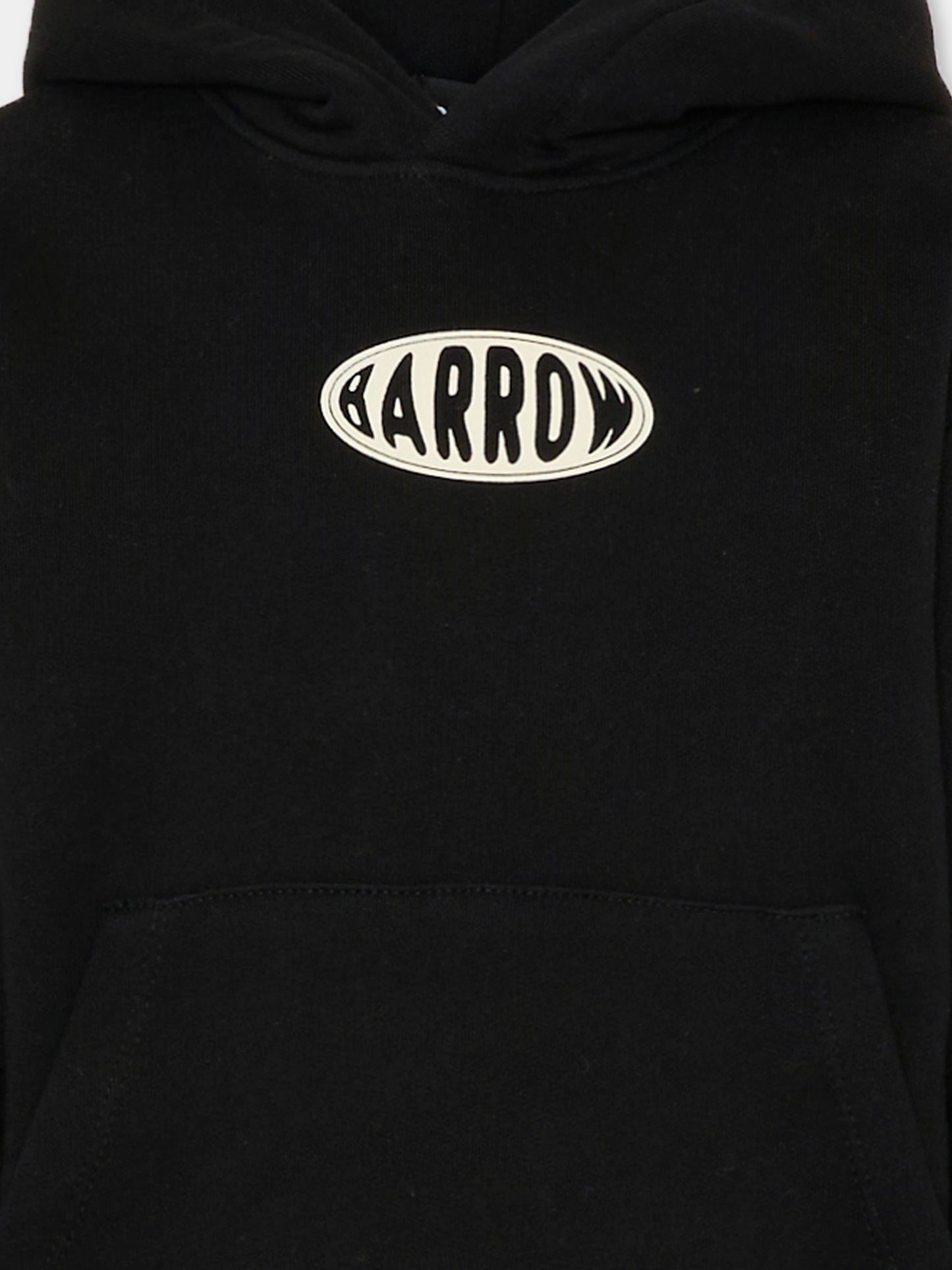 Felpa nera per bambino con logo bianco,Barrow,F5BKJUHS114 110