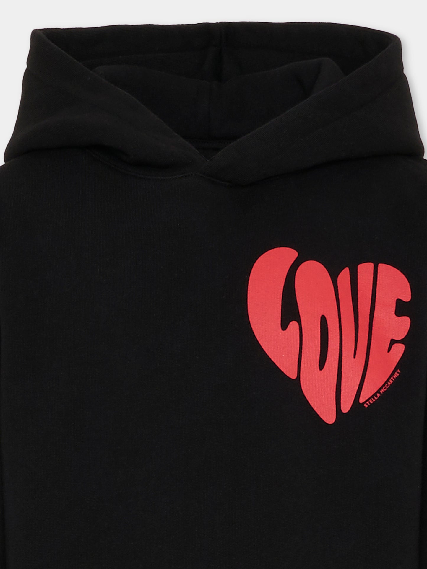 Felpa nera con stampa Love per bambina,Stella Mccartney Kids,TX4B90 Z0453 961