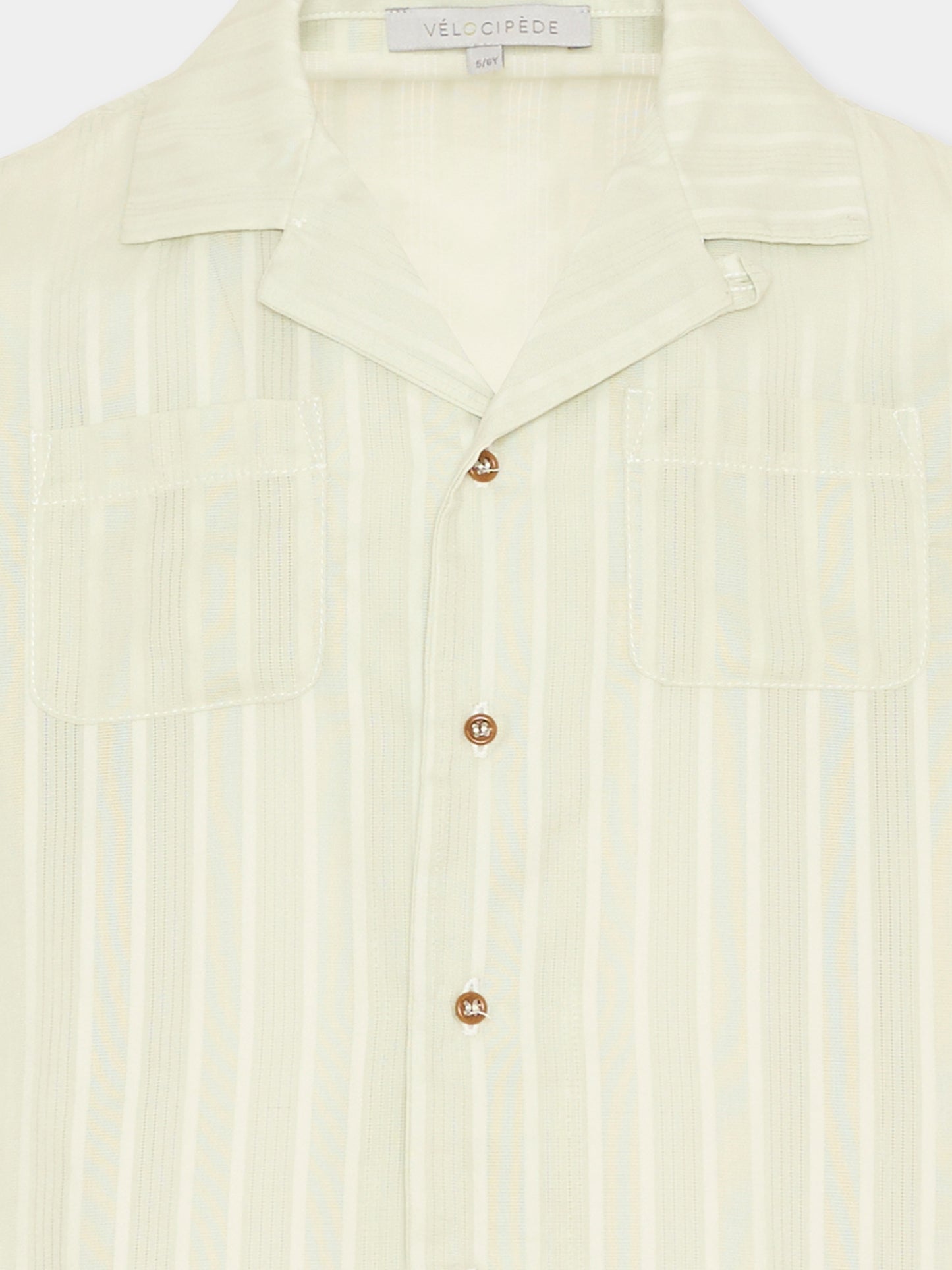 Camicia verde per bambino a righe,Vélocipède,VLC-SS26-SH005 AQUA