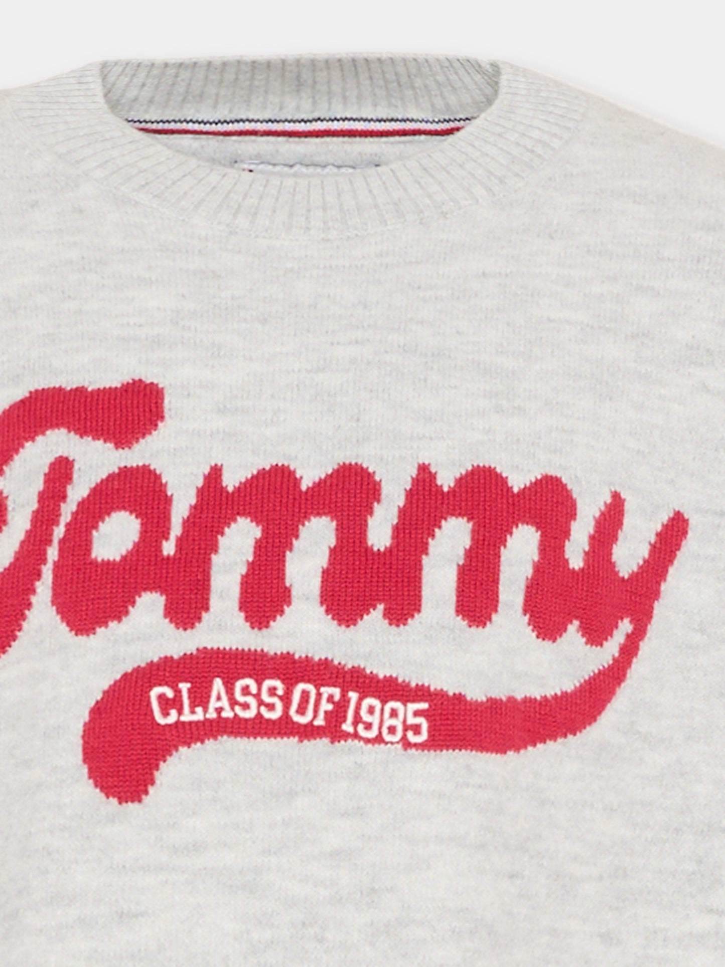 Maglione crop grigio per bambina con logo,Tommy Hilfiger Junior,KG0KG08842 P09