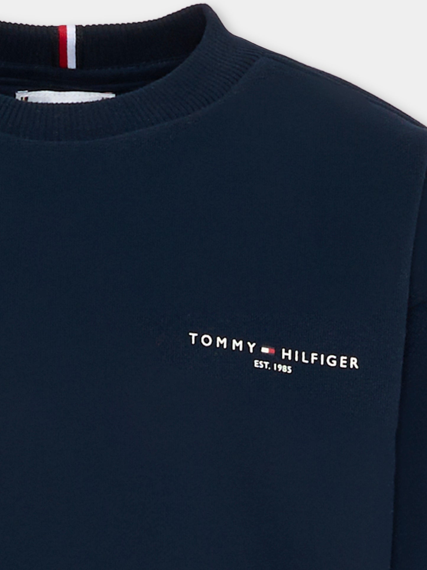 Felpa blu per bambini con logo,Tommy Hilfiger Junior,KS0KS00719 C1G