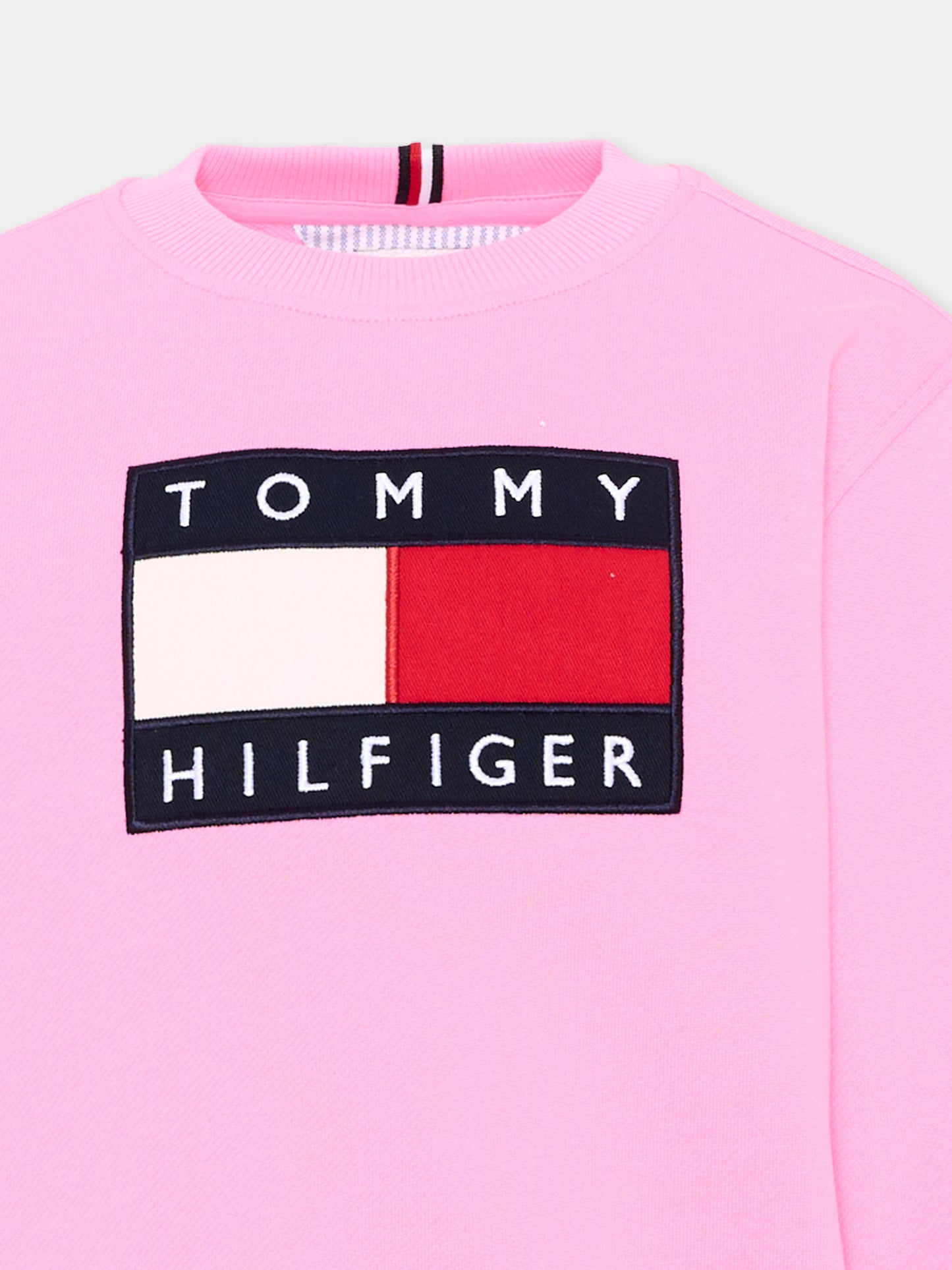 Felpa rosa per bambina con logo,Tommy Hilfiger Junior,KS0KS00709 TOU