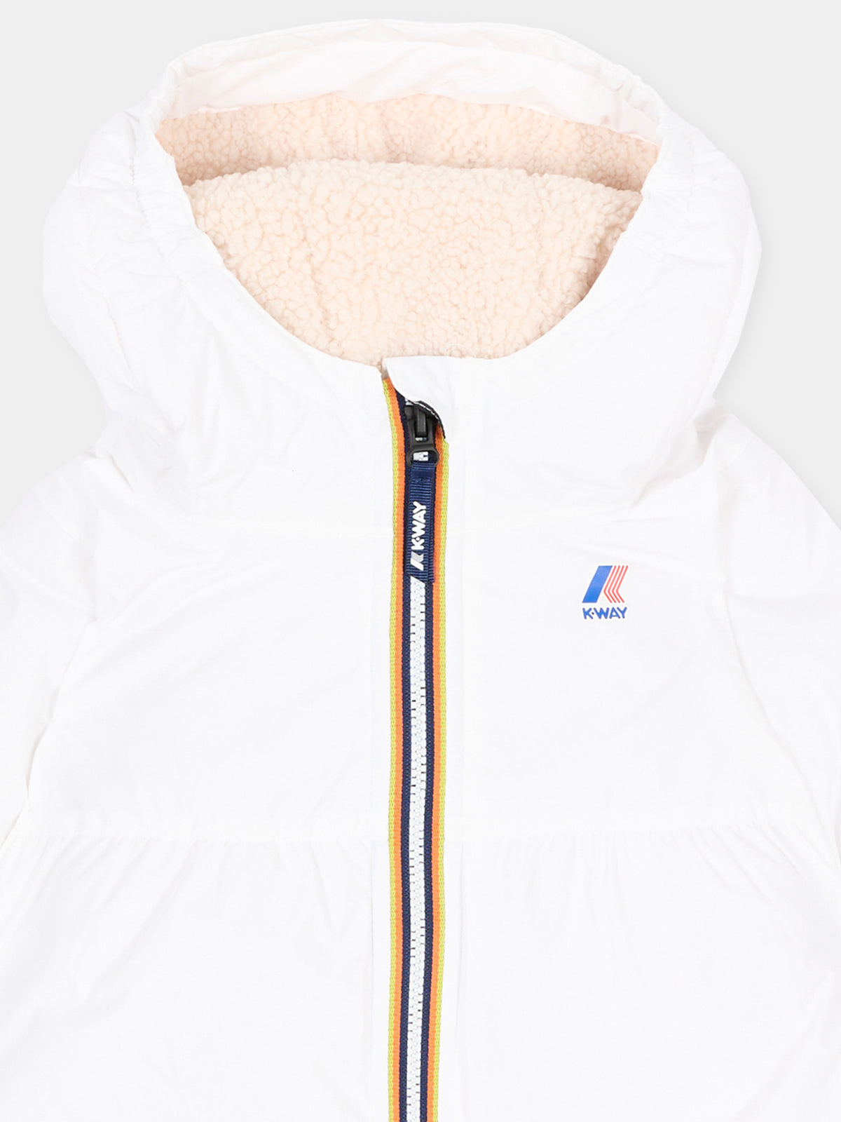 Piumino bianco Le Vrai 4.0 Claudine Orsetto per neonati con logo,K-way,K2134VW 490