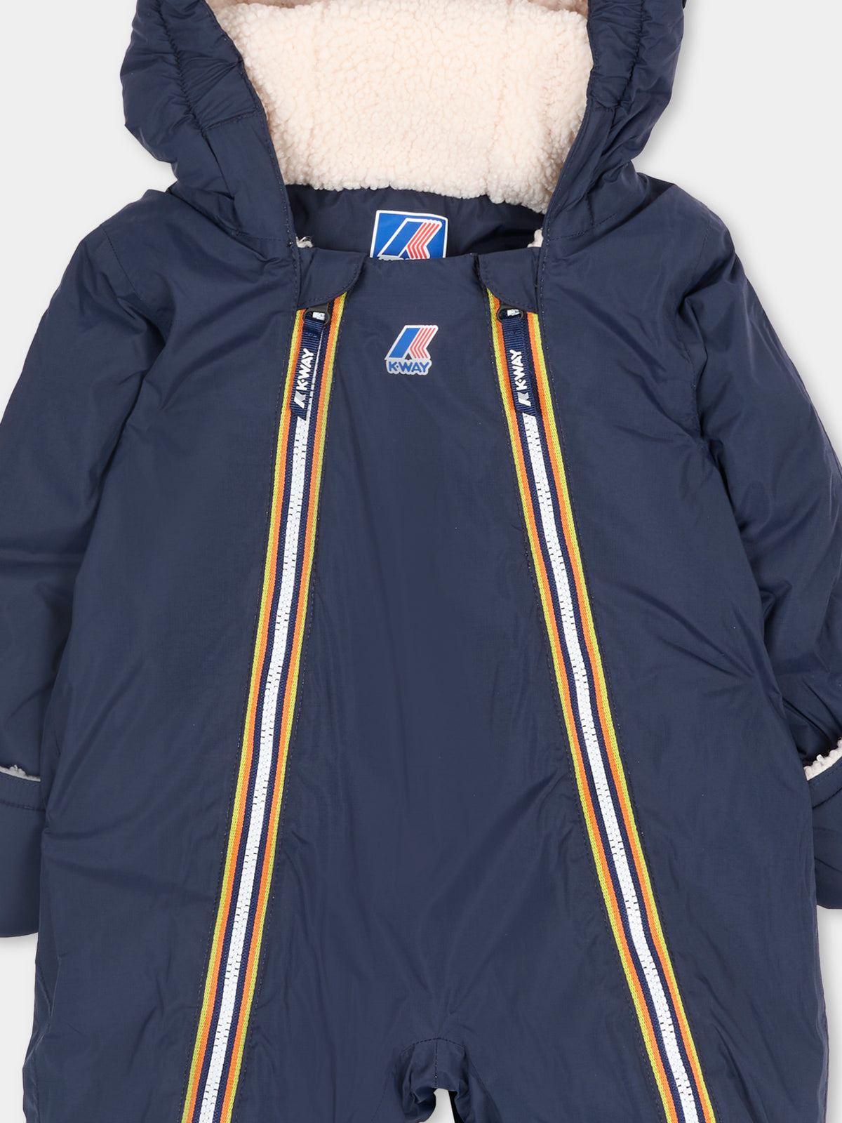 Piumino blu Le Vrai 4.0 Snotty Orsetto per neonati con logo,K-way,K8134PW K89