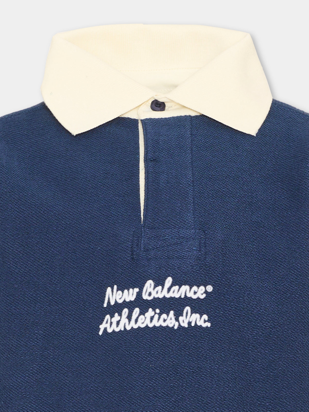 Polo a manica lunga blu per bambino,New Balance,YT62Y5J2 NNY
