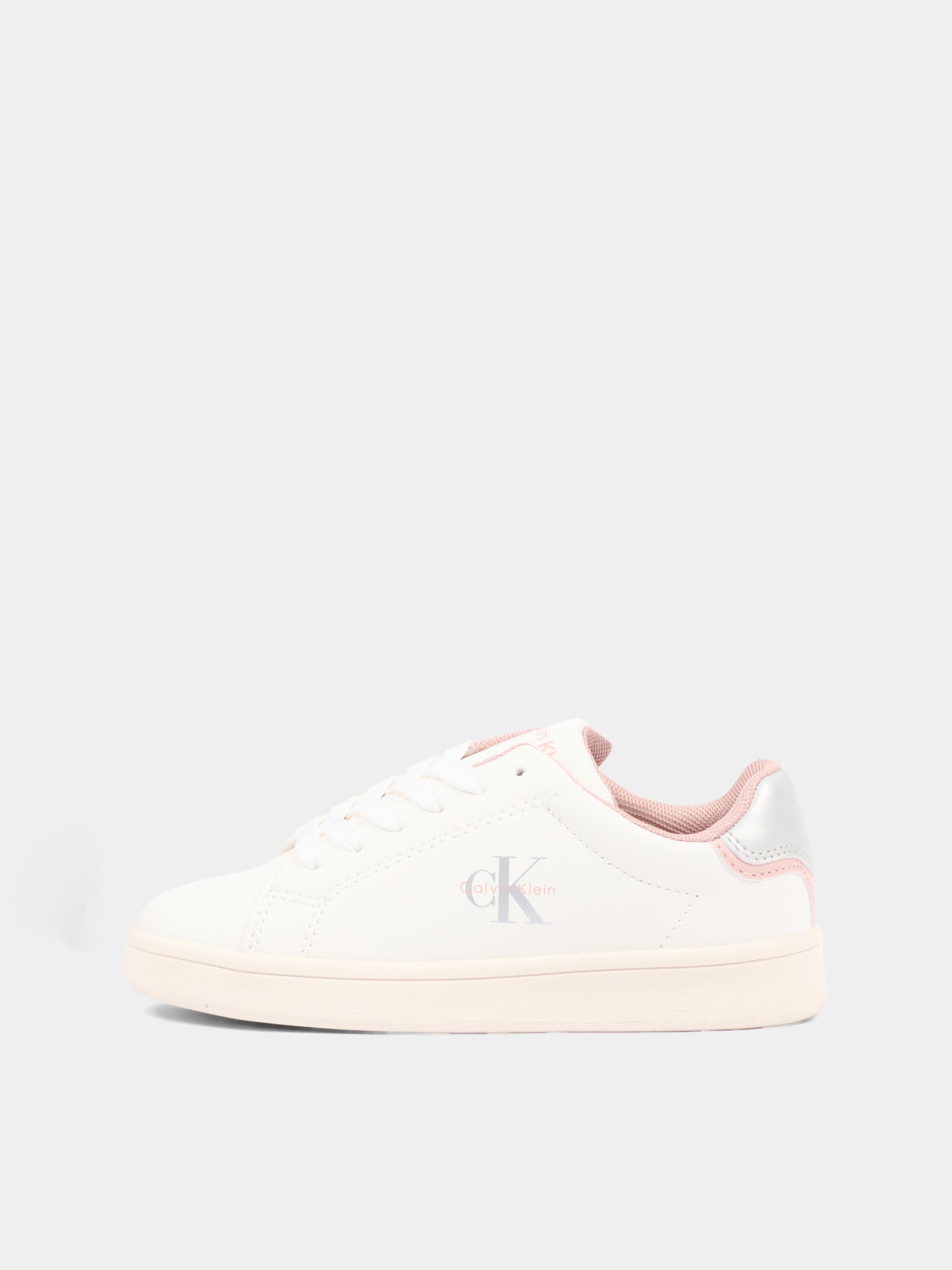 Sneakers bianche per bambina con logo,Calvin Klein Kids,V3A9 83386 1355Y622