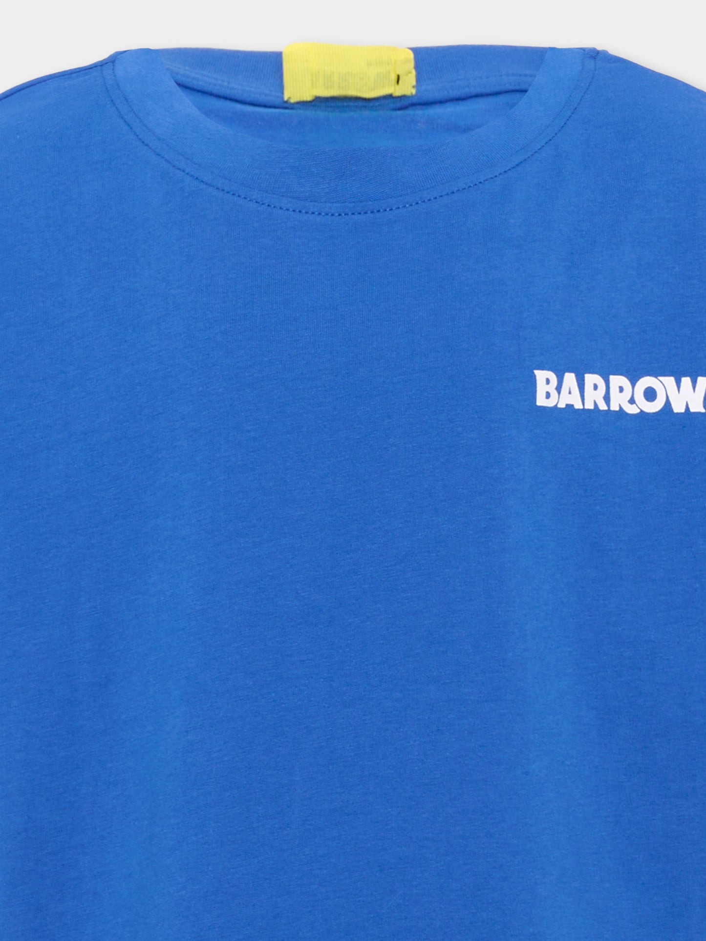 T-shirt blu per bambini con logo,Barrow,F6BKJUTH012 407