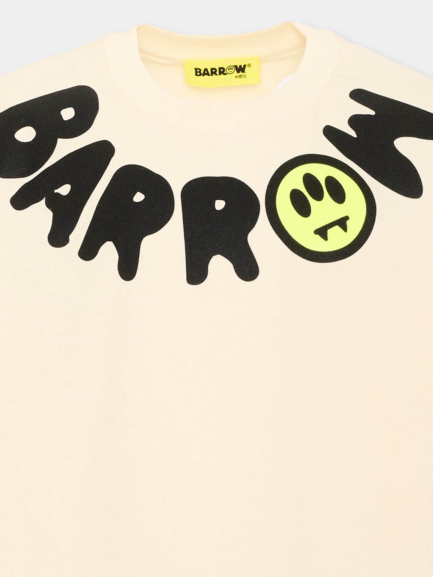 T-Shirt avorio per bambini con logo,Barrow,F6BKJUTH007 013